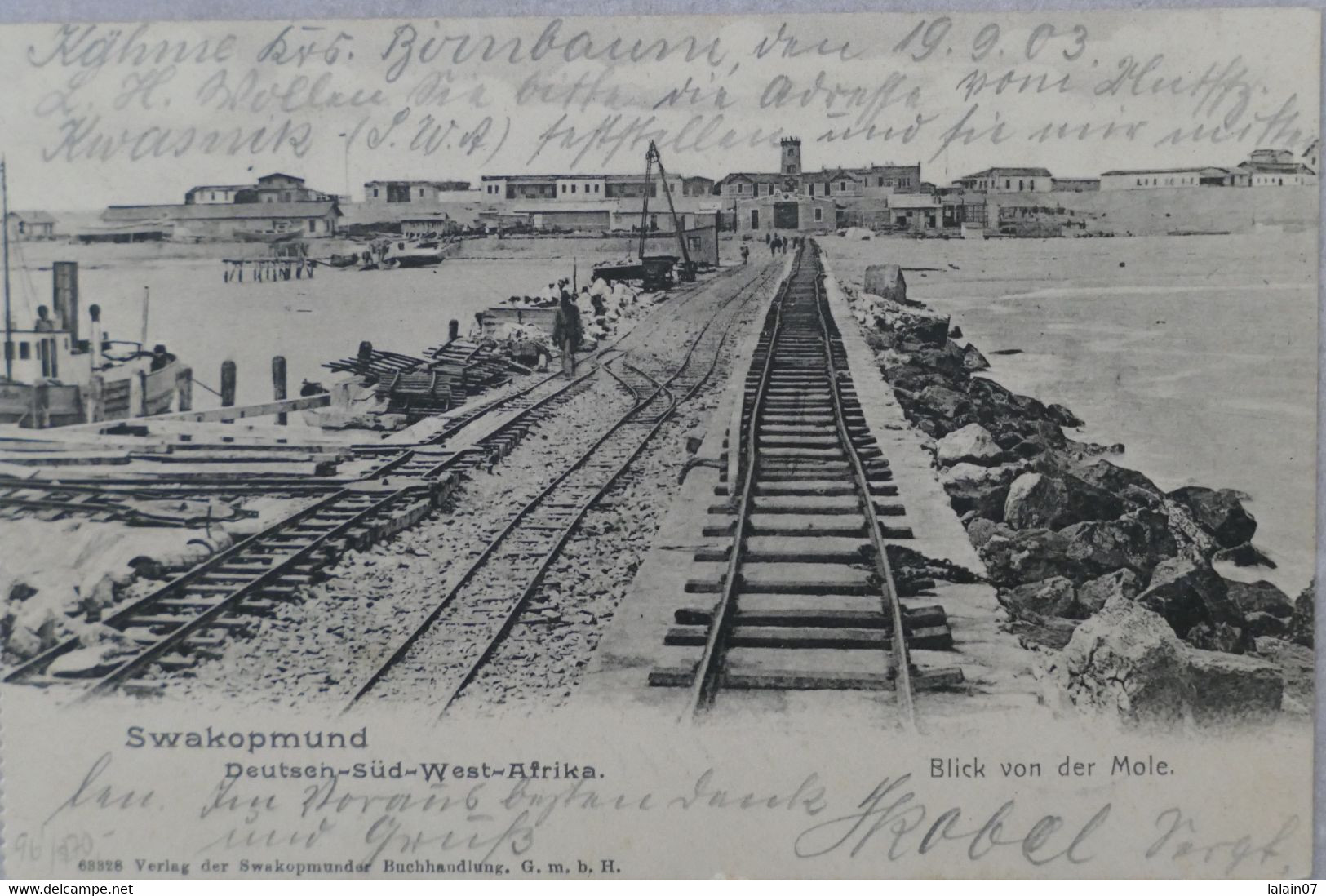 C. P. A. : Namibia : Deutsch Süd West Afrika : SWAKOPMUND : Blick Von Der Mole, Zugschienen, In 1903 - Namibie