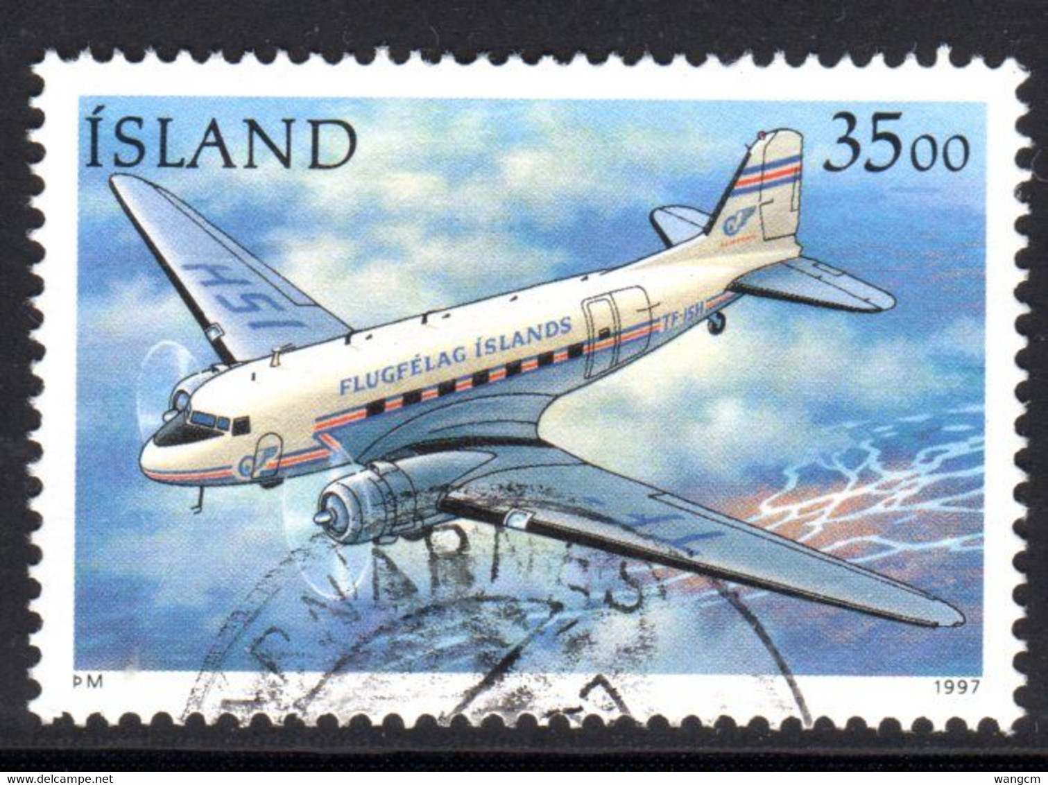 Iceland 1997 35k Mail Planes Fine Used - Used Stamps