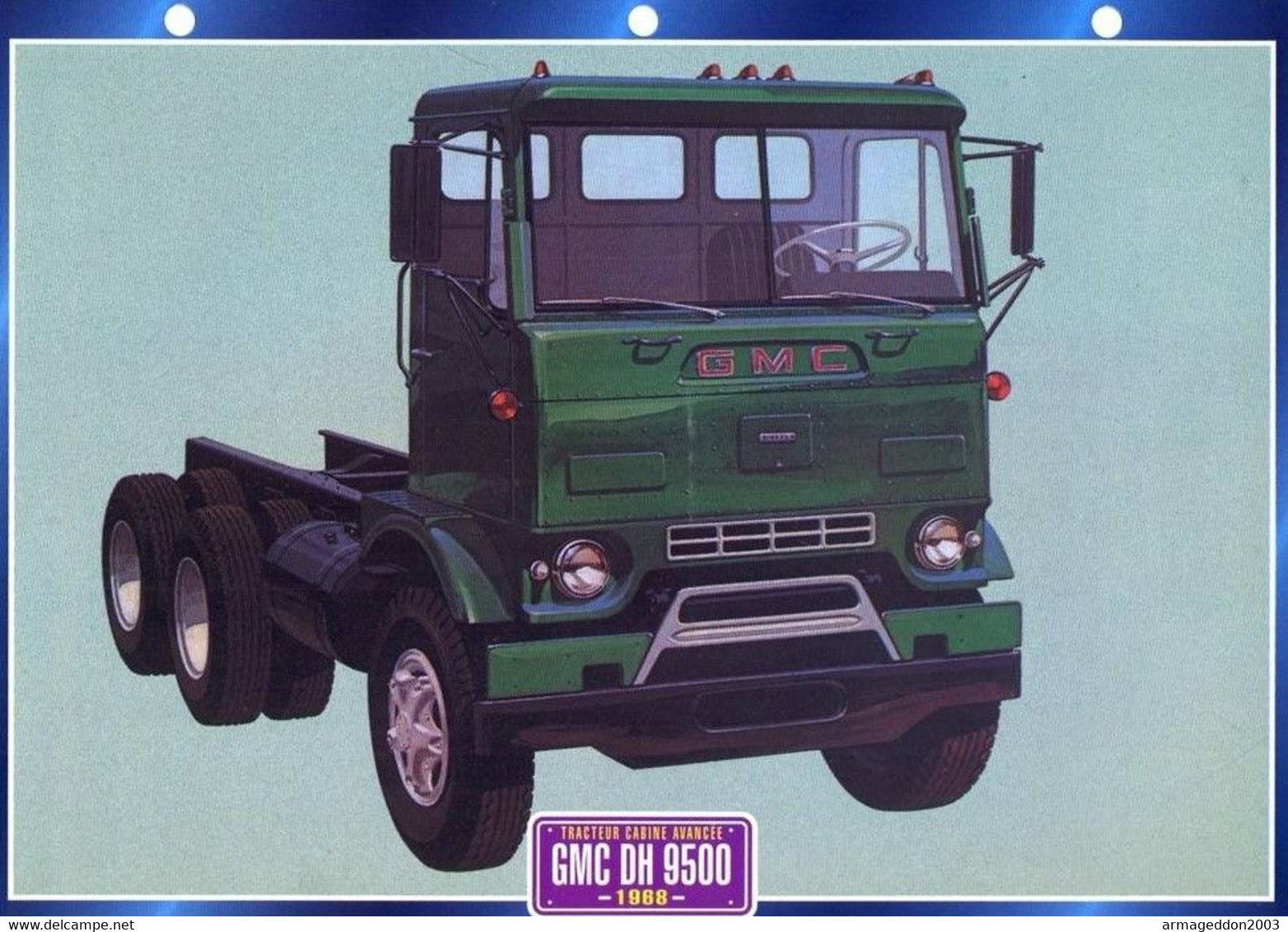 C2/ FICHE CARTONNE CAMION TRACTEUR CABINE US PONTIAC 1966 GMC DH 9500 - LKW