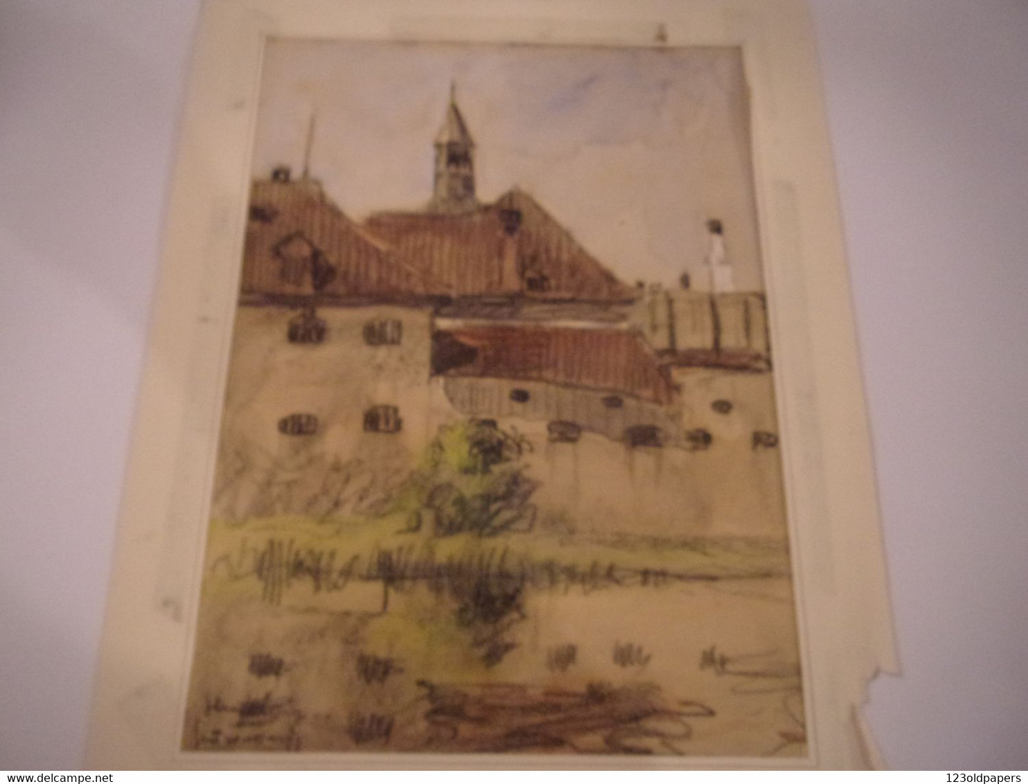 Alsace Strasbourg Henri-Georges TROUSSARD   (Tours 1896-1953) Dessin AQUARELLE ORIGINALE 34.5/26 CM - Other & Unclassified