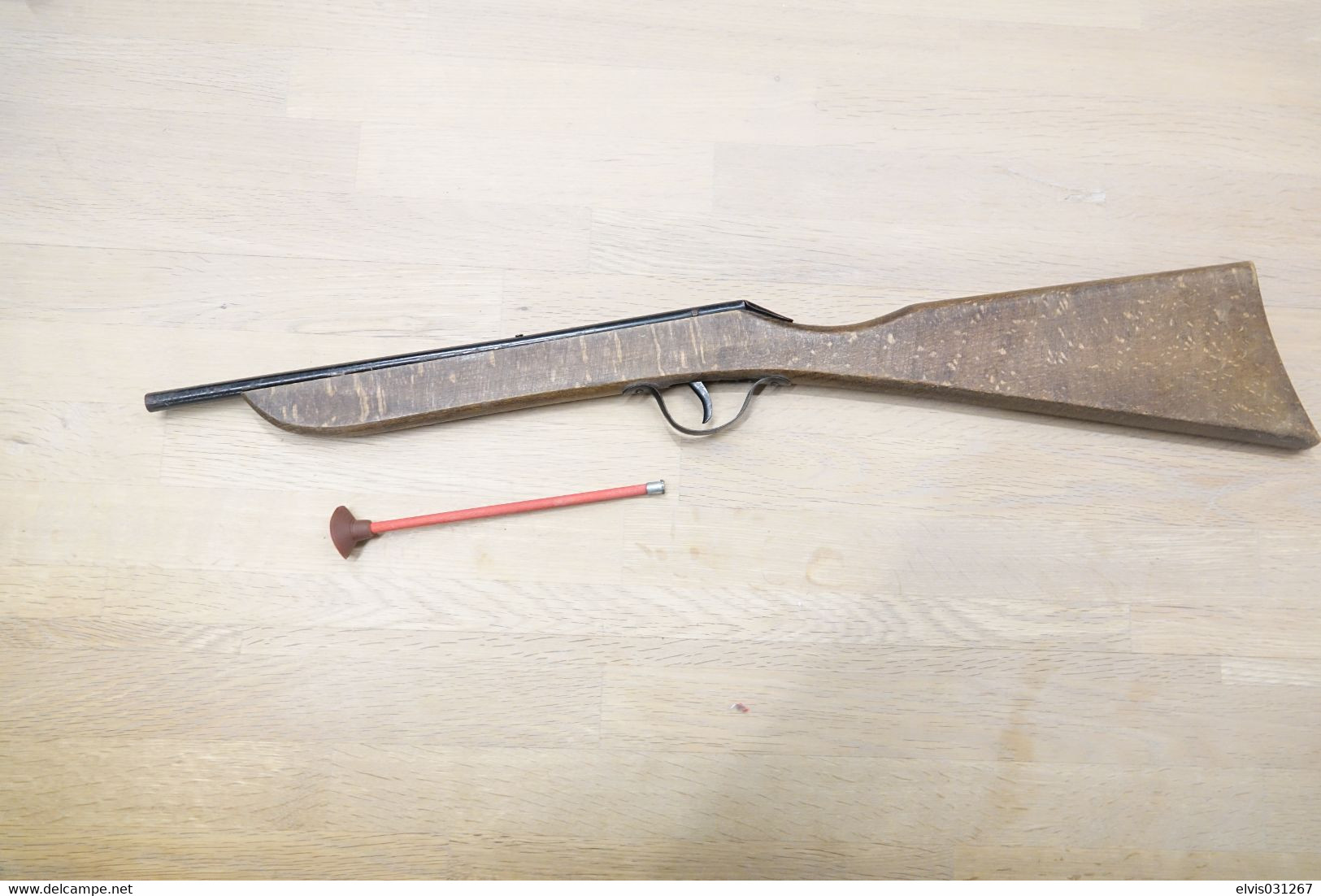 Vintage TOY GUN :  RIFLE EUREKA - L=58cm - 1950s - Keywords : Cap - Cork Gun - Rifle - Revolver - Pistol - Tin - Armes Neutralisées
