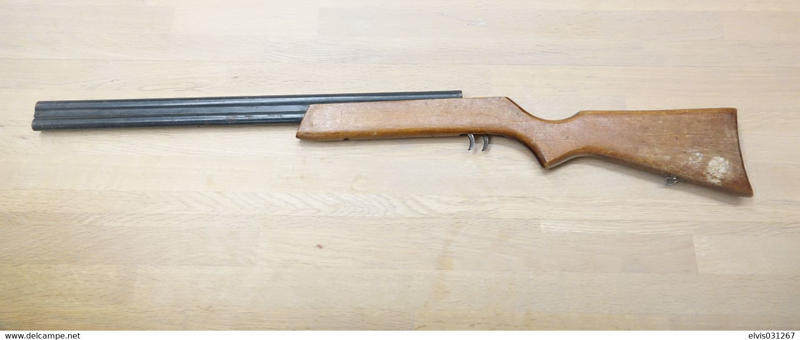 Vintage TOY GUN :  RIFLE DOUBLE BARREL - L=83cm - 19**s - Keywords : Cap - Cork Gun - Rifle - Revolver - Pistol - Tin - Armes Neutralisées