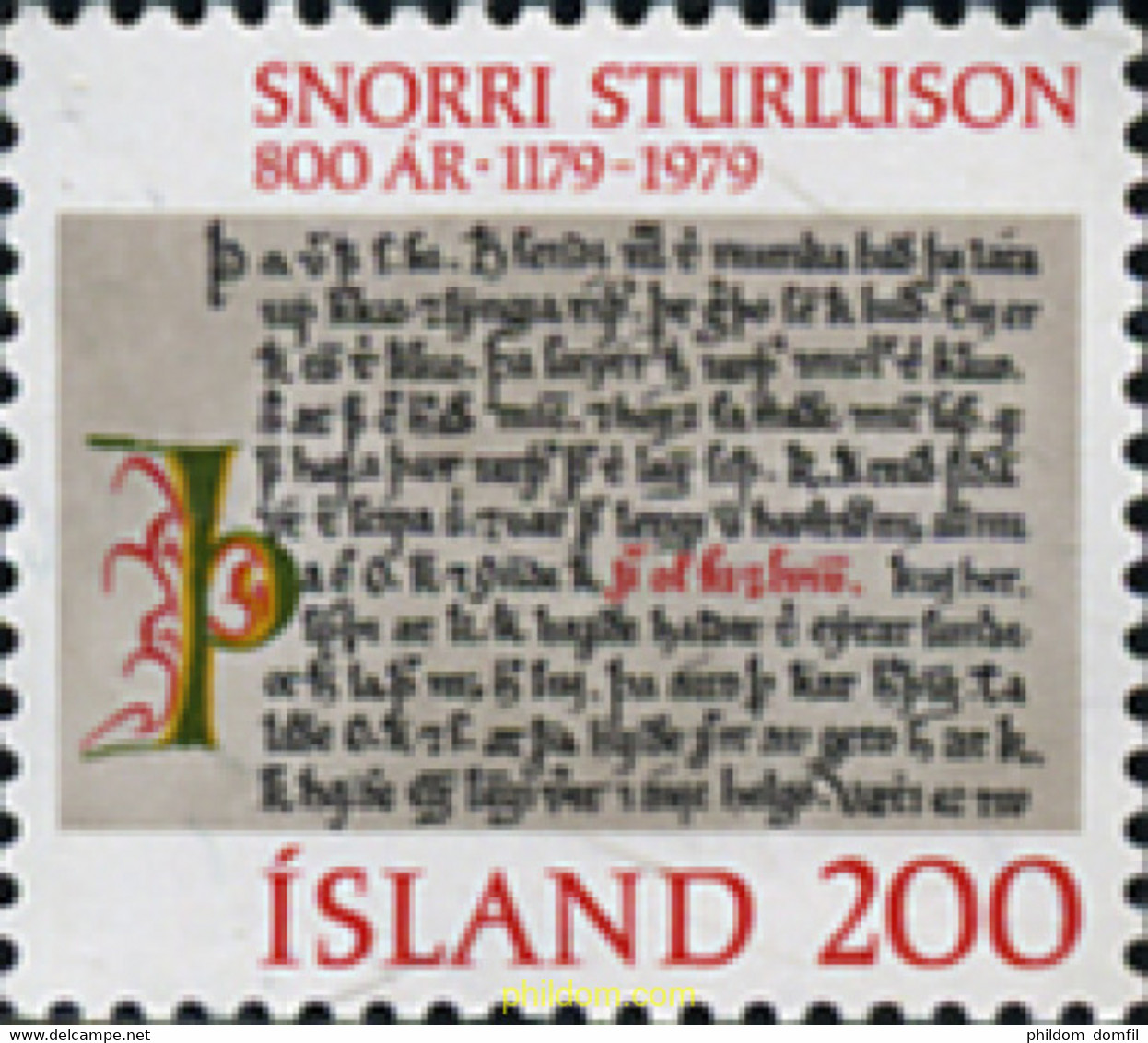 101309 MNH ISLANDIA 1979 800 ANIVERSARIO DEL NACIMIENTO DE SNORRI STURLUSON - Collections, Lots & Series