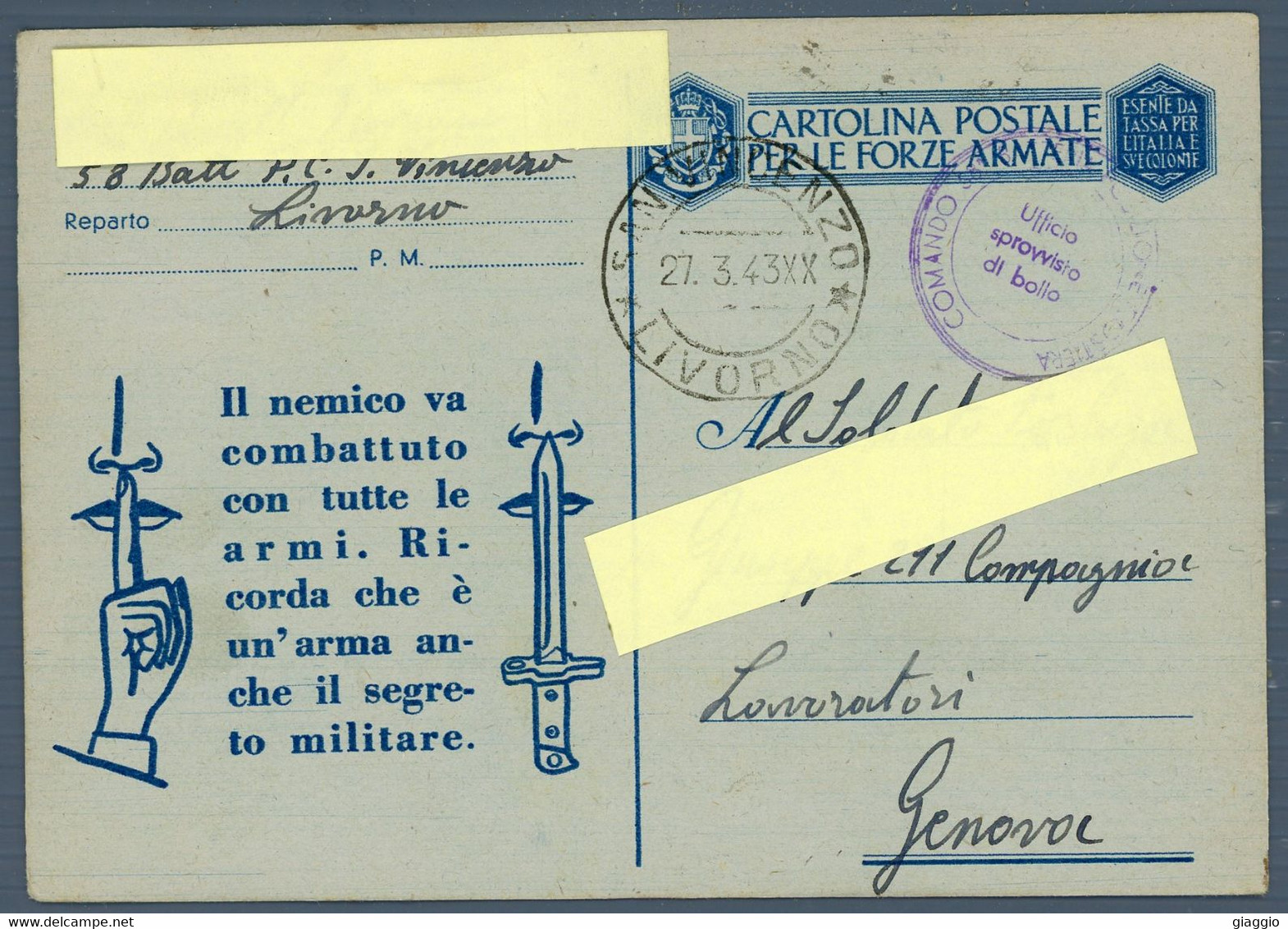 °°° Cartolina Postale N. 4949 - Per Le Forze Armate °°° - 1939-45