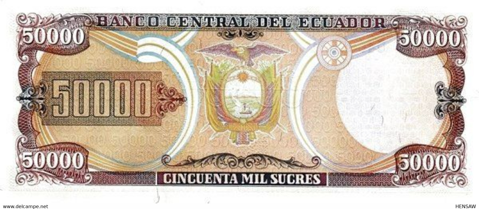 ECUADOR 50000 SUCRES 1999 P 130e UNC SC NUEVO - Ecuador