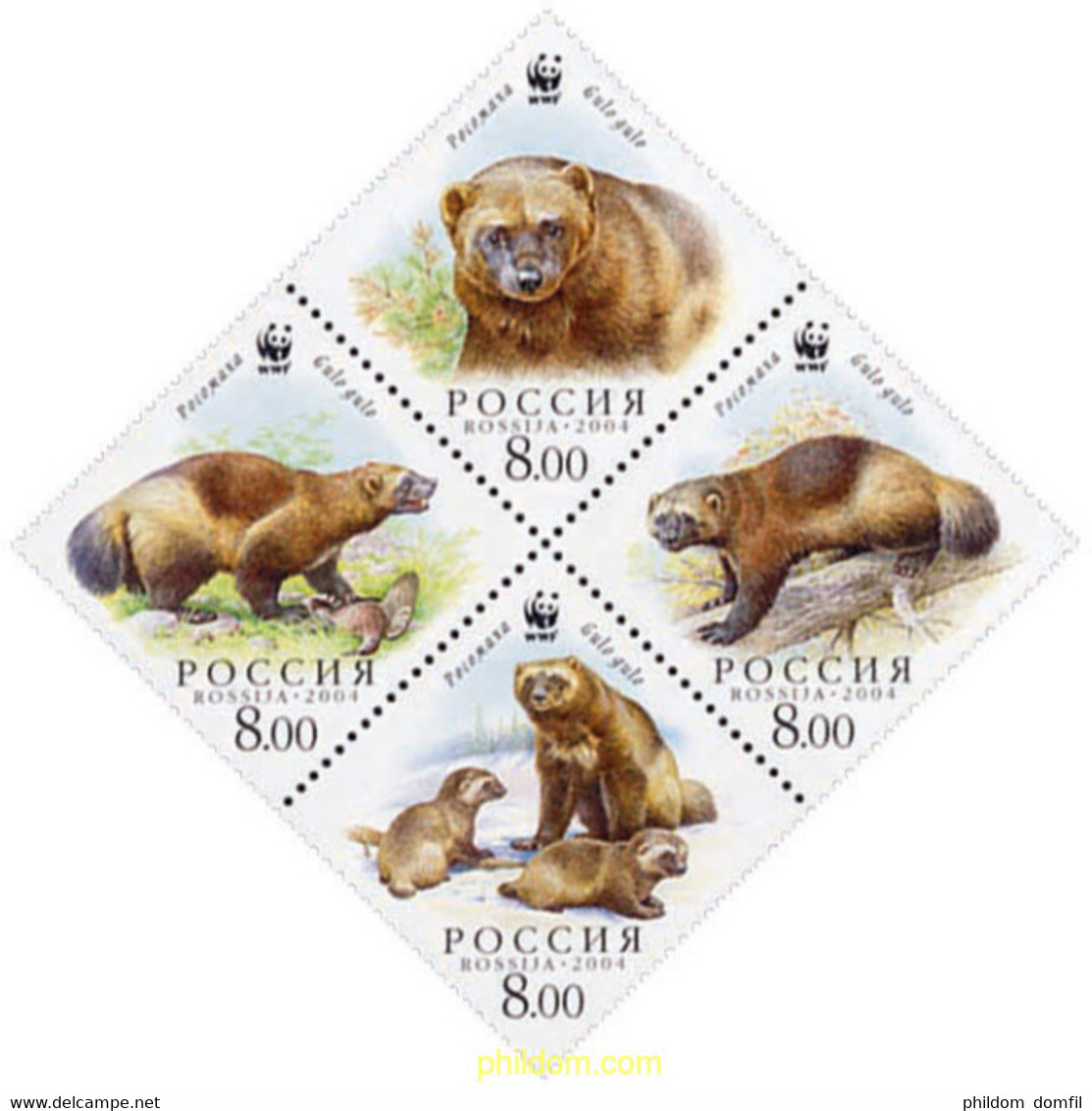 139236 MNH RUSIA 2004 WWF. GULO GULO - Used Stamps