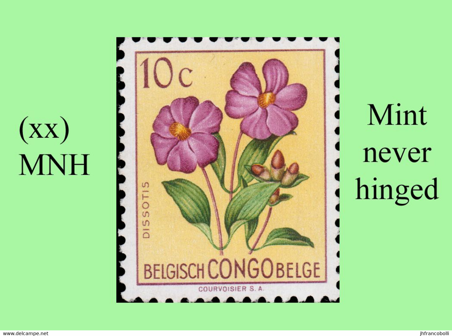 1952 ** BELGIAN CONGO / CONGO BELGE = COB 302 MNH TROPICAL FLOWERS : BLOCK OF -4- STAMPS WITH ORIGINAL GUM - Blocs