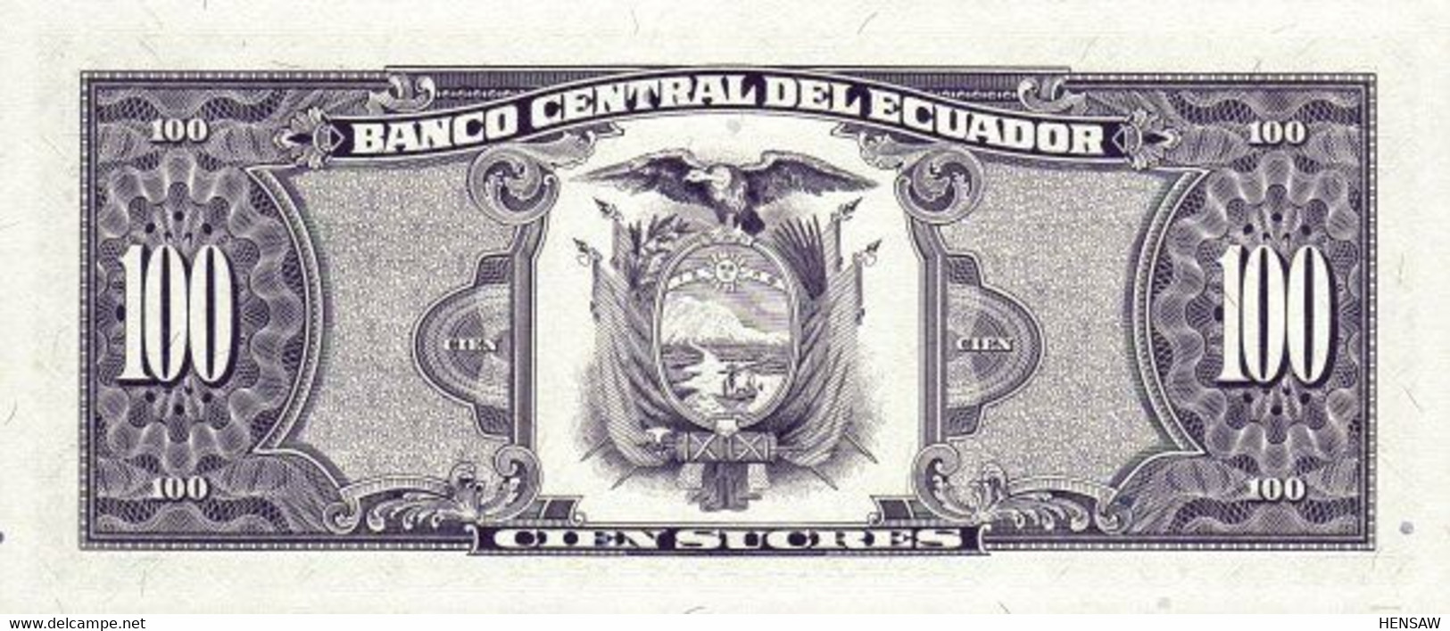 ECUADOR 100 SUCRES 1992 P 123Ab UNC SC NUEVO - Ecuador