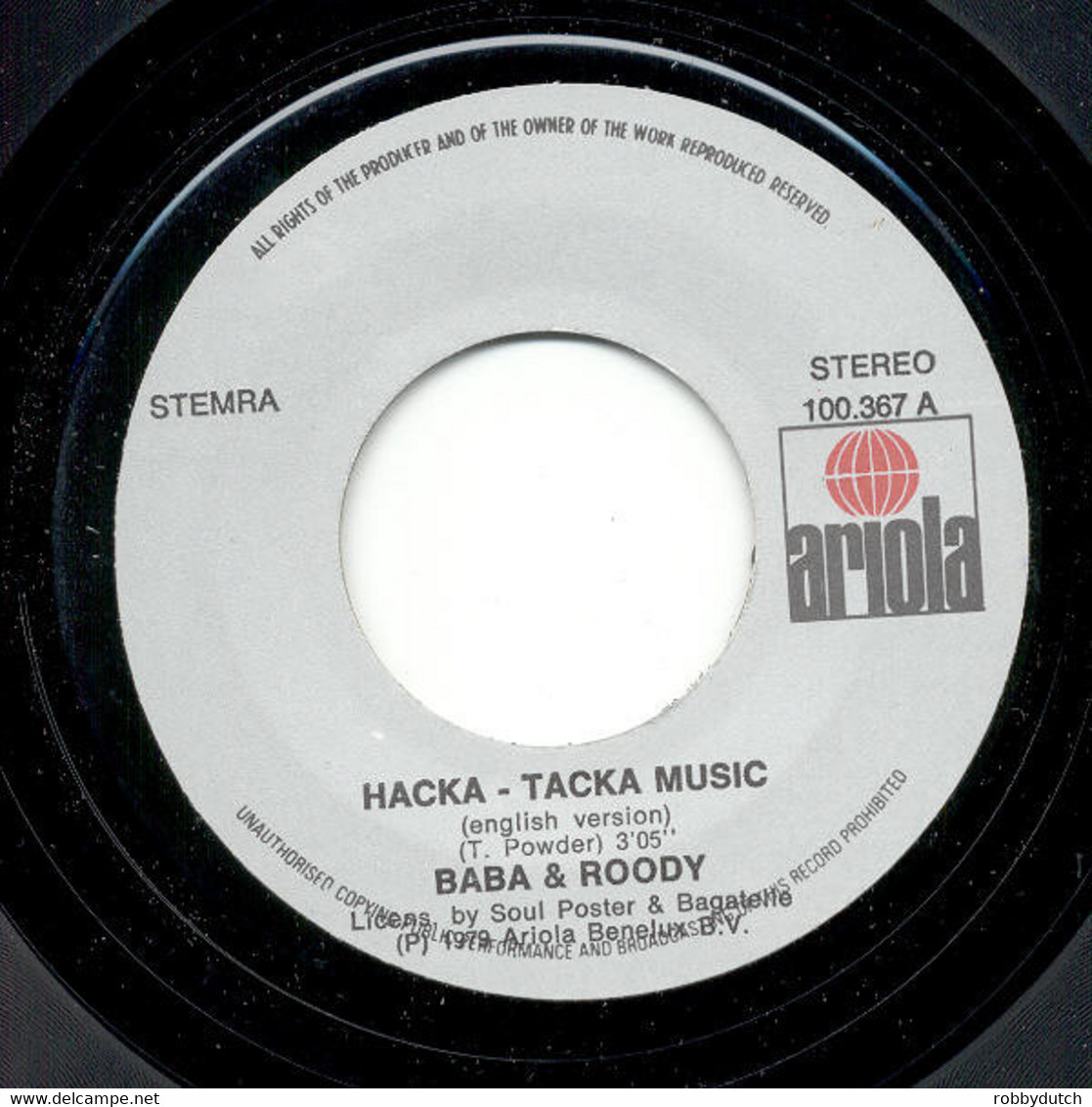 * 7" *   BABA & ROODY - HACKA-TACKA MUSIC (Holland 1979) - Reggae