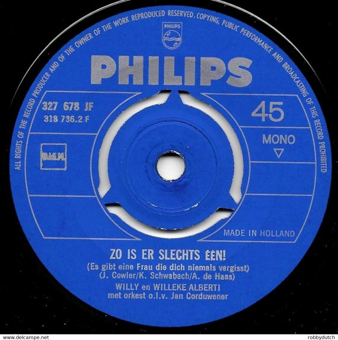 * 7" *  WILLY & WILLEKE ALBERTI - MOEDER HOE KAN IK JE DANKEN (Holland 1964) - Other - Dutch Music