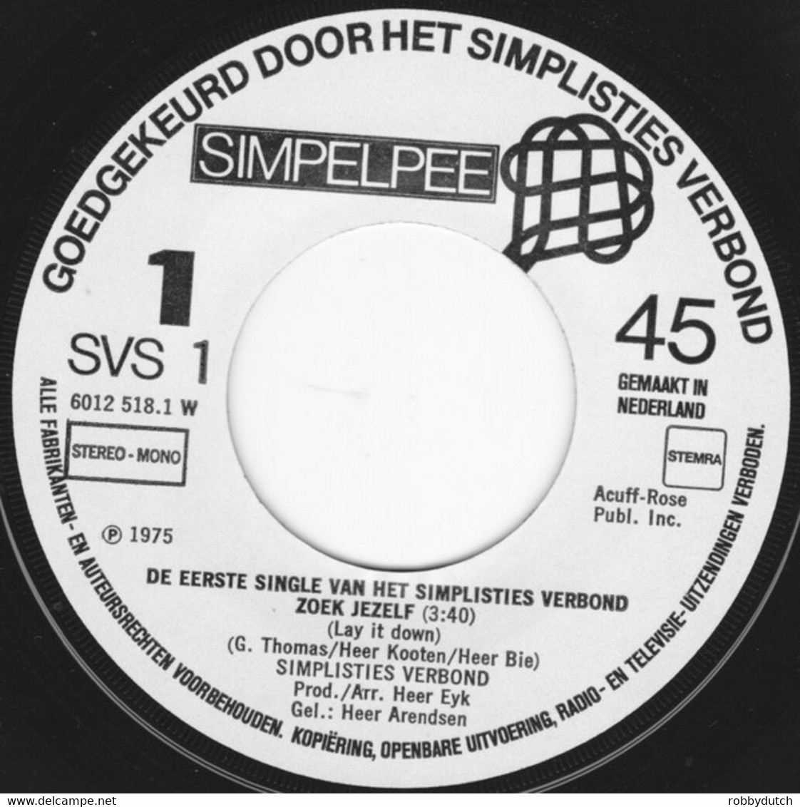 * 7" EP *  SIMPLISTIES VERBOND (KOOT & BIE) - ZOEK JEZELF (Holland 1975) - Humor, Cabaret