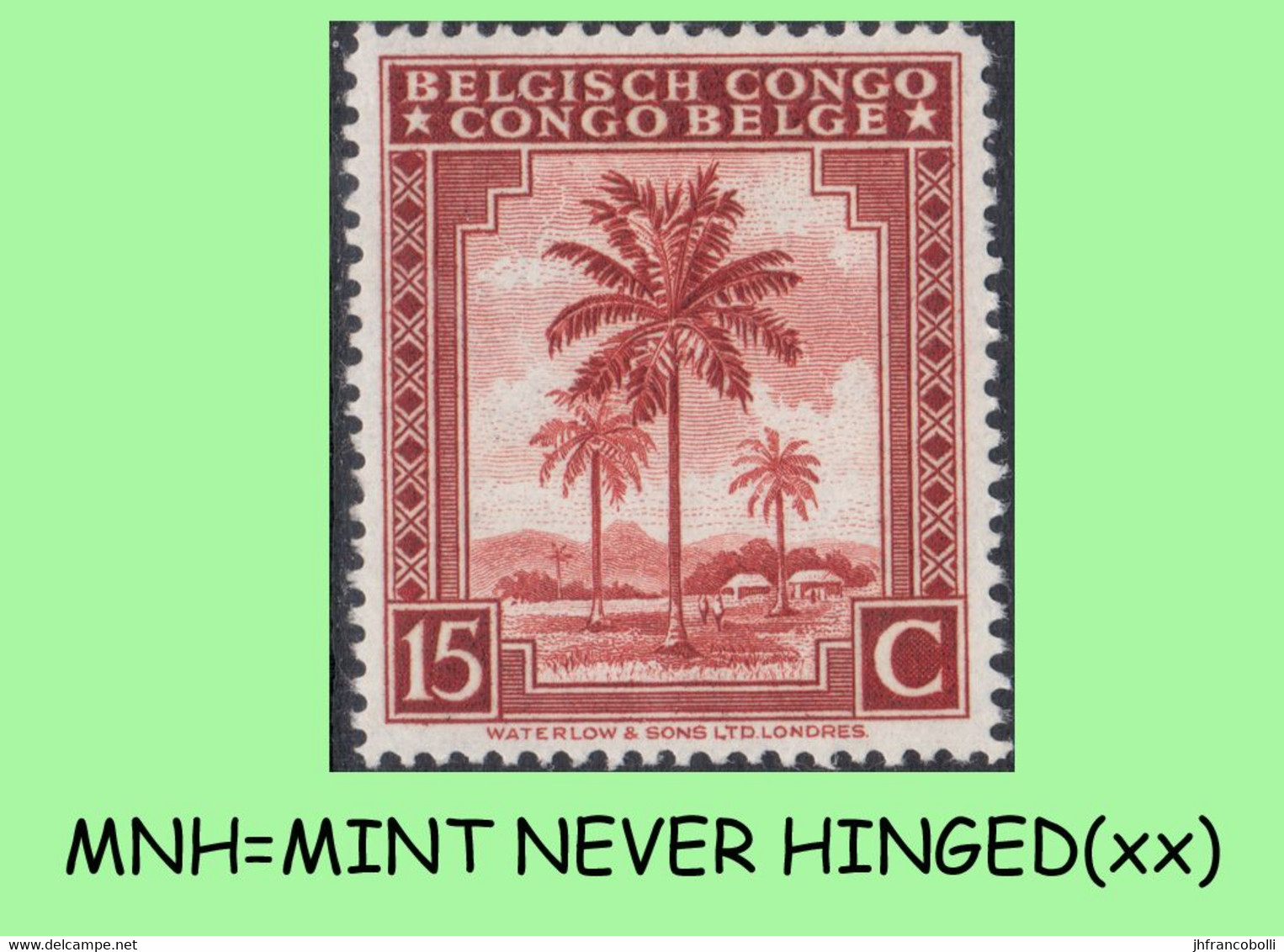 1942 ** BELGIAN CONGO / CONGO BELGE = COB 230 MNH ED BROWN PALM TREE  : BLOCK OF -4- STAMPS WITH ORIGINAL GUM - Blocks & Kleinbögen