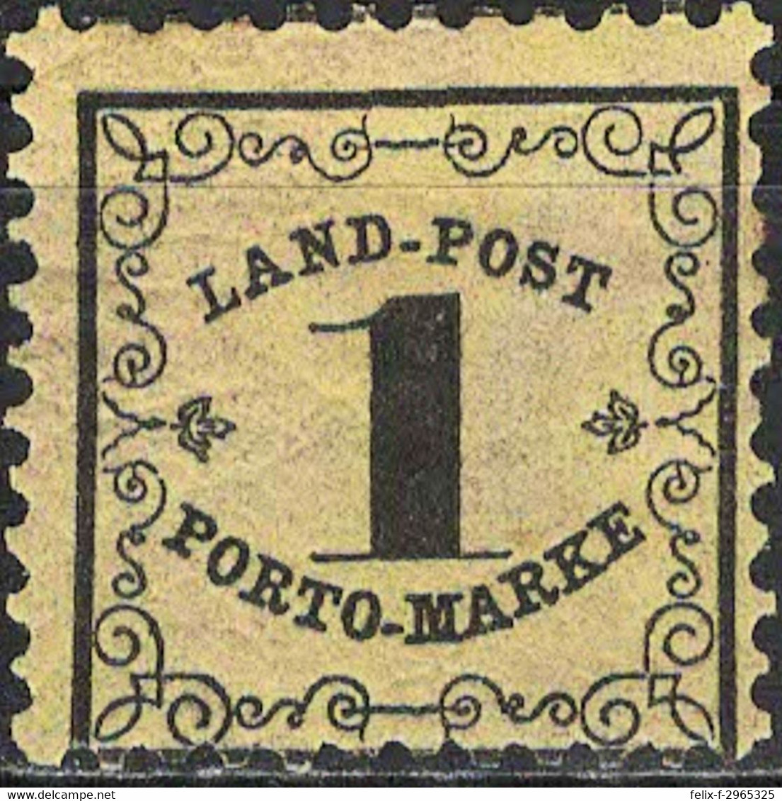 ( 01061-1 ) MiNr. 1 - Altdeutschland Baden Landpost Portomarke - Falz - Postfris