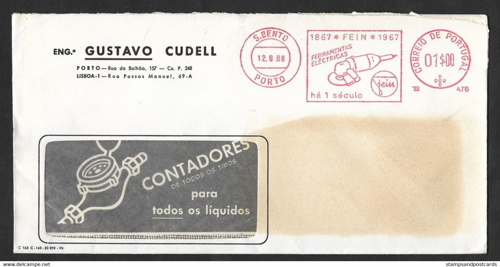 Portugal EMA Cachet Rouge 1968 Ponceuse Outils électriques Fein Sander Power Tools Franking Meter - Máquinas Franqueo (EMA)