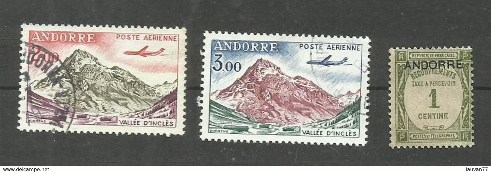 Andorre Français POSTE AERIENNE N°5, 6, Et TAXE N°9 Cote 5.60€ - Airmail