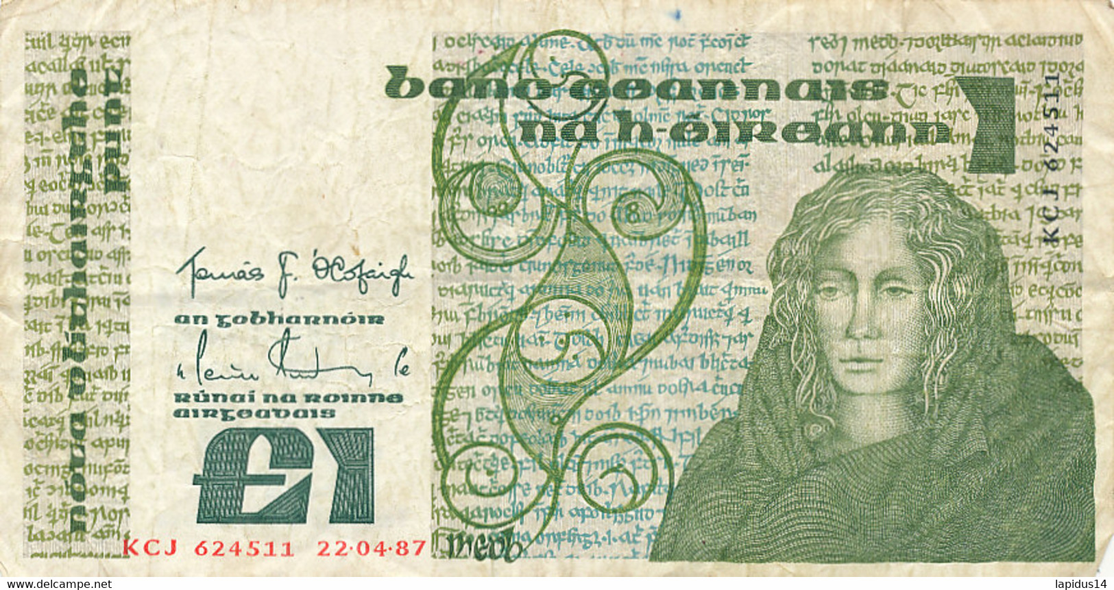 BILLET  IRLAND   1 FUND  22/04/87 - Irlanda