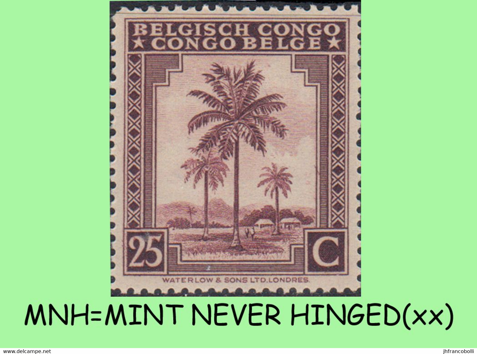 1942 ** BELGIAN CONGO / CONGO BELGE = COB 232 MNH LILAC PALM TREE : BLOC OF -4- STAMPS WITH ORIGINAL GUM - Blocks & Kleinbögen