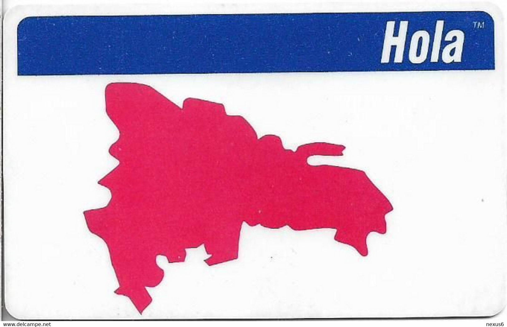 Dominican Rep. - Turitel - Hola, Red Map 10$ (Reverse #3, With Barcode), 1994, Remote Mem. 10$, Used - Dominik. Republik