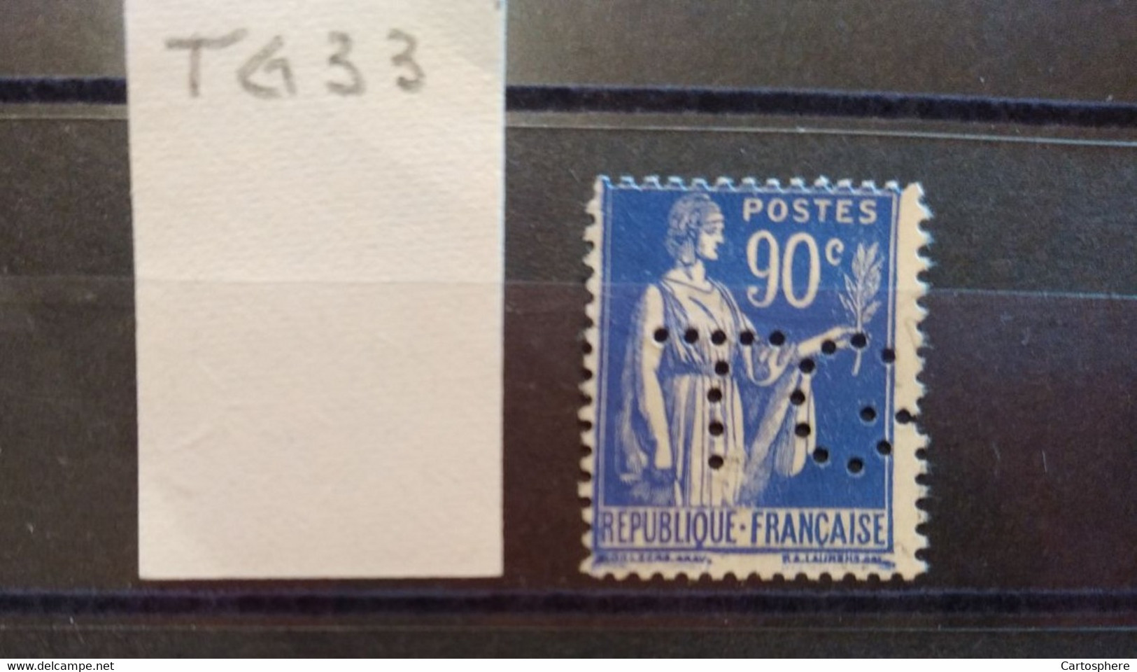 FRANCE TIMBRE TG 33 INDICE 5 SUR 365  PERFORE PERFORES PERFIN PERFINS PERFO PERFORATION PERFORIERT - Oblitérés