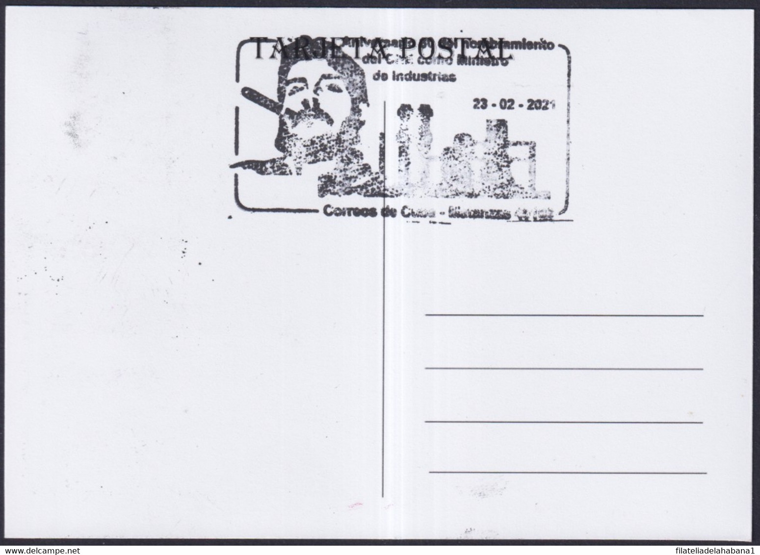 TMA-738 CUBA 2021 MAXIM CARD MATANZAS BLACK SPECIAL CANCEL ERNESTO CHE GUEVARA. - Cartes-maximum