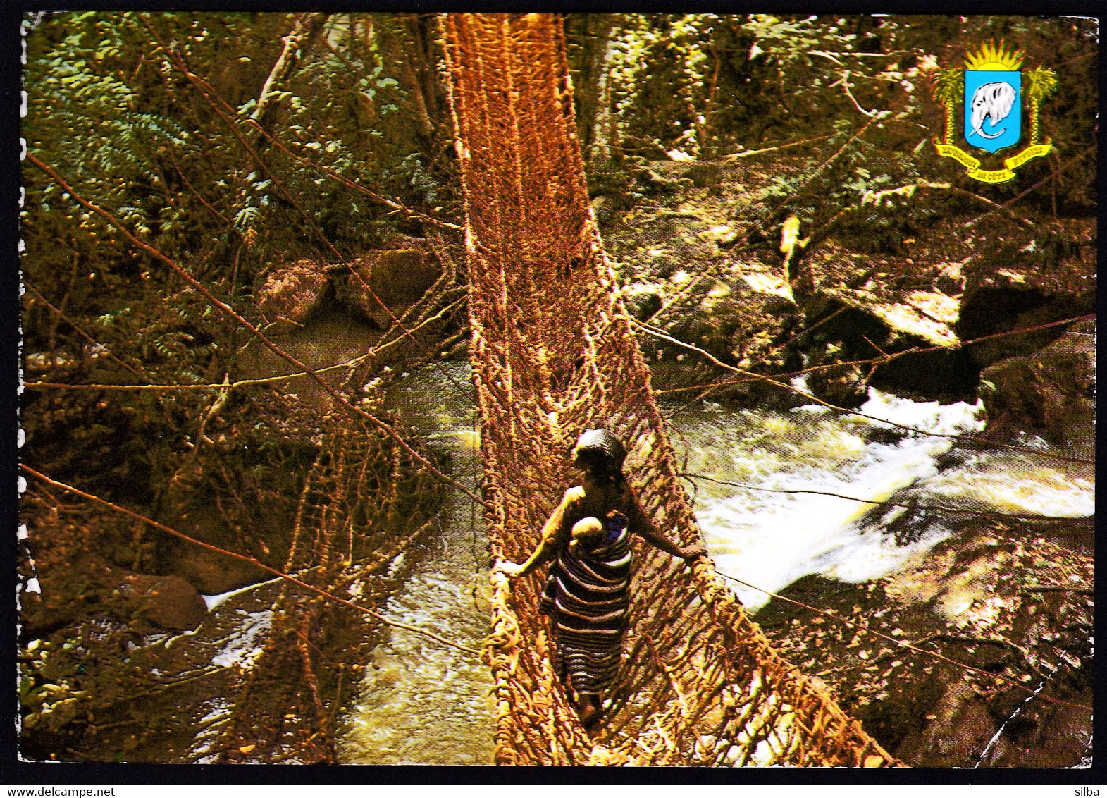 Ivory Coast, Cote D'Ivore 1972 / Le Pont De Lianes De Gouesseso, Region De Man, The Vine Bridge - Côte-d'Ivoire