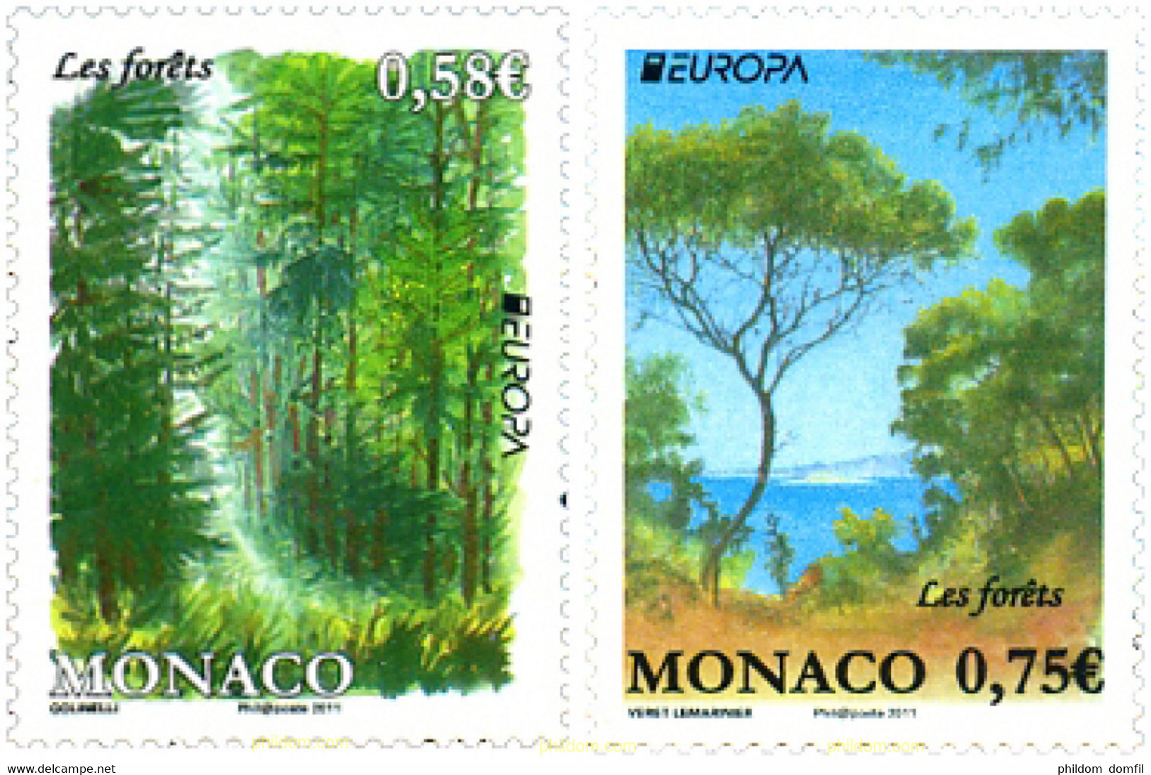 263529 MNH MONACO 2011 EUROPA CEPT 2011 - AÑO INTERNACIONAL DE LOS BOSQUES - Autres & Non Classés