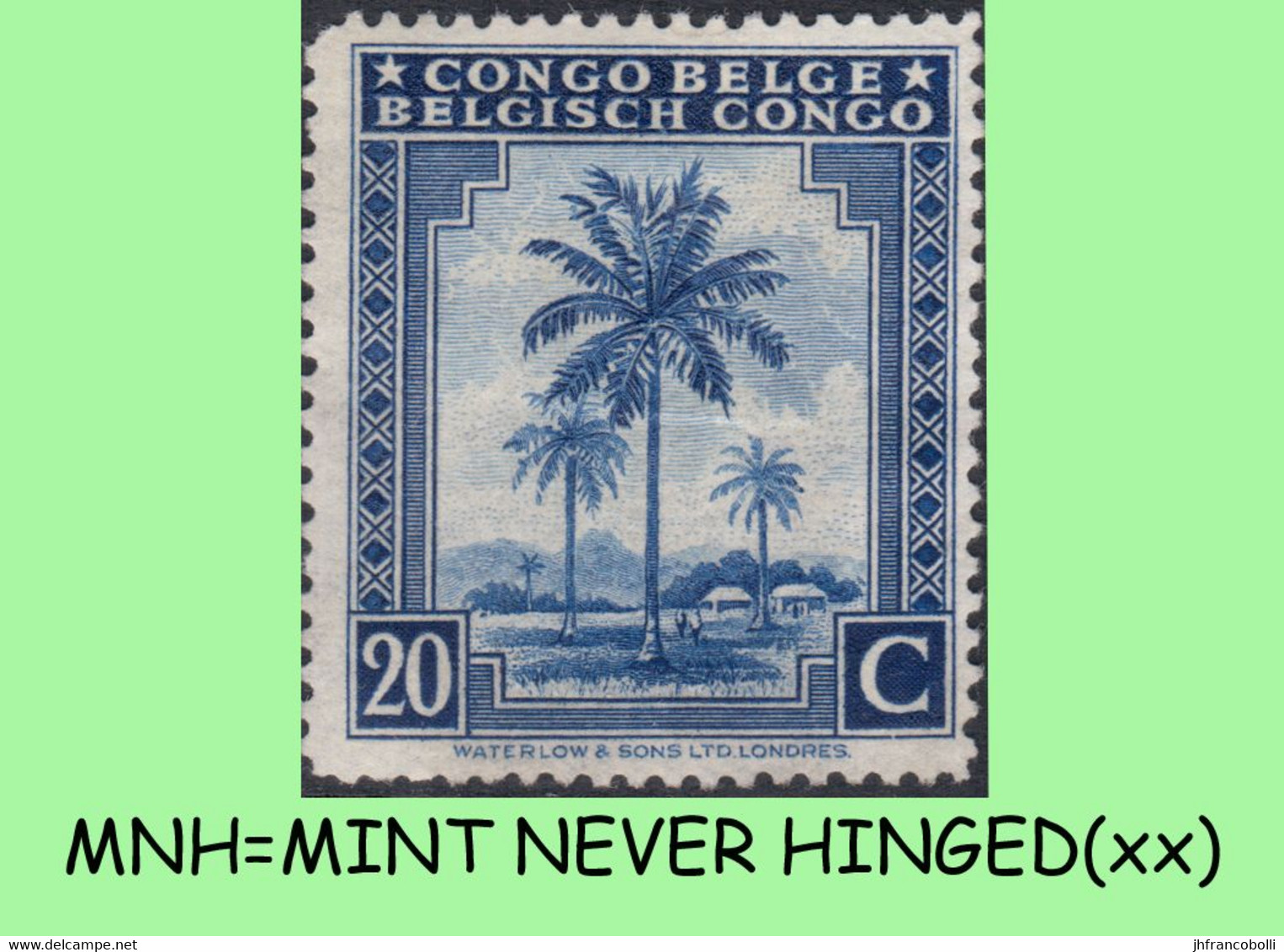 1942 ** BELGIAN CONGO / CONGO BELGE = COB 251 MNH RED LILAC PALM TREE : BLOC OF -4- STAMPS WITH ORIGINAL GUM - Blokken