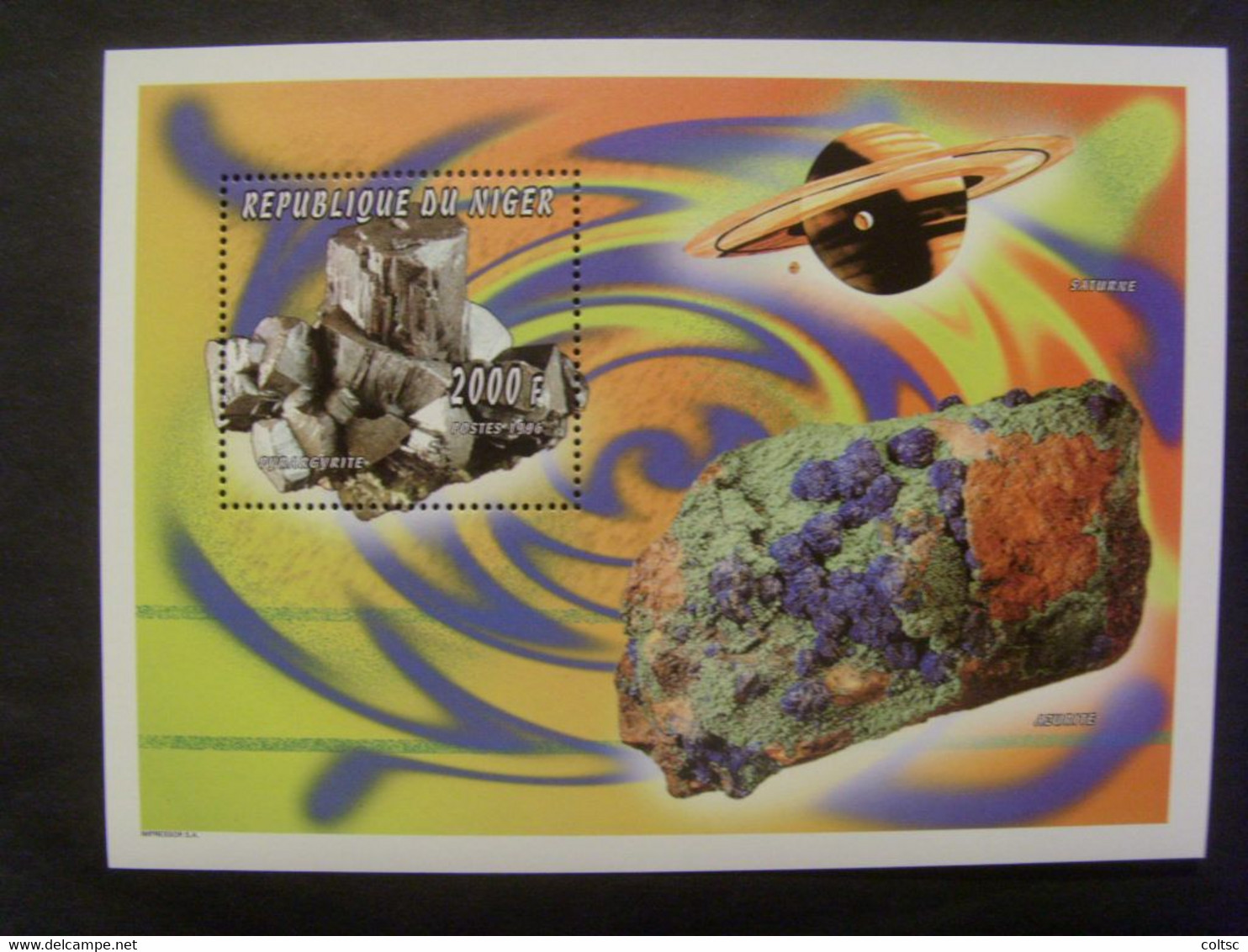 17913- Niger 1996 BF Thème Minéraux, Espace, Saturne, Neuf**, Faciale : 3 € - Minéraux