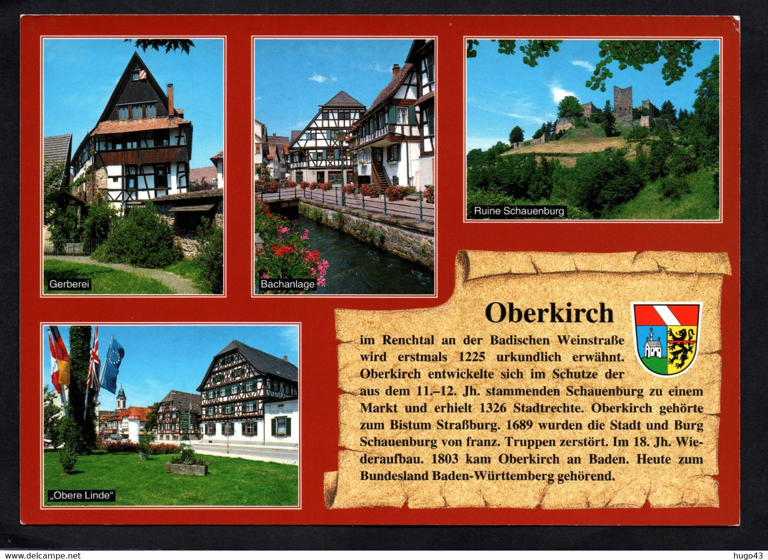 (RECTO / VERSO) OBERKIRCH - MULTIVUES - TEXTE ET HISTOIRE - CPSM GF - Oberkirch