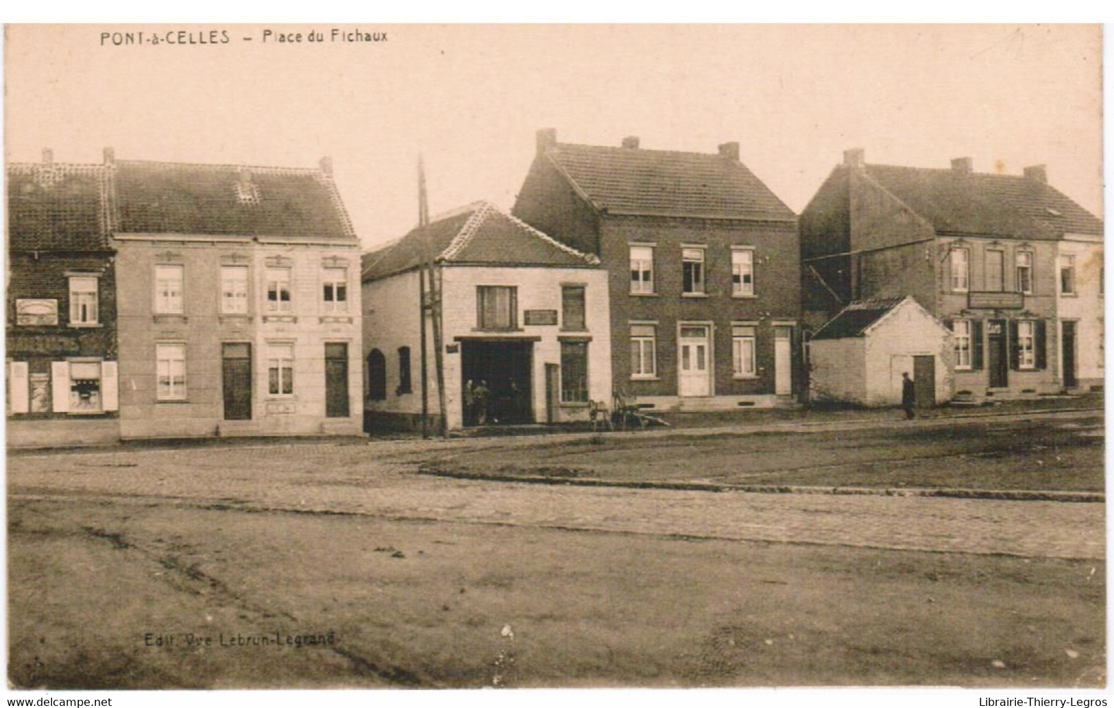 Cpa Pont à Celles Place Du Fichaux - Pont-a-Celles