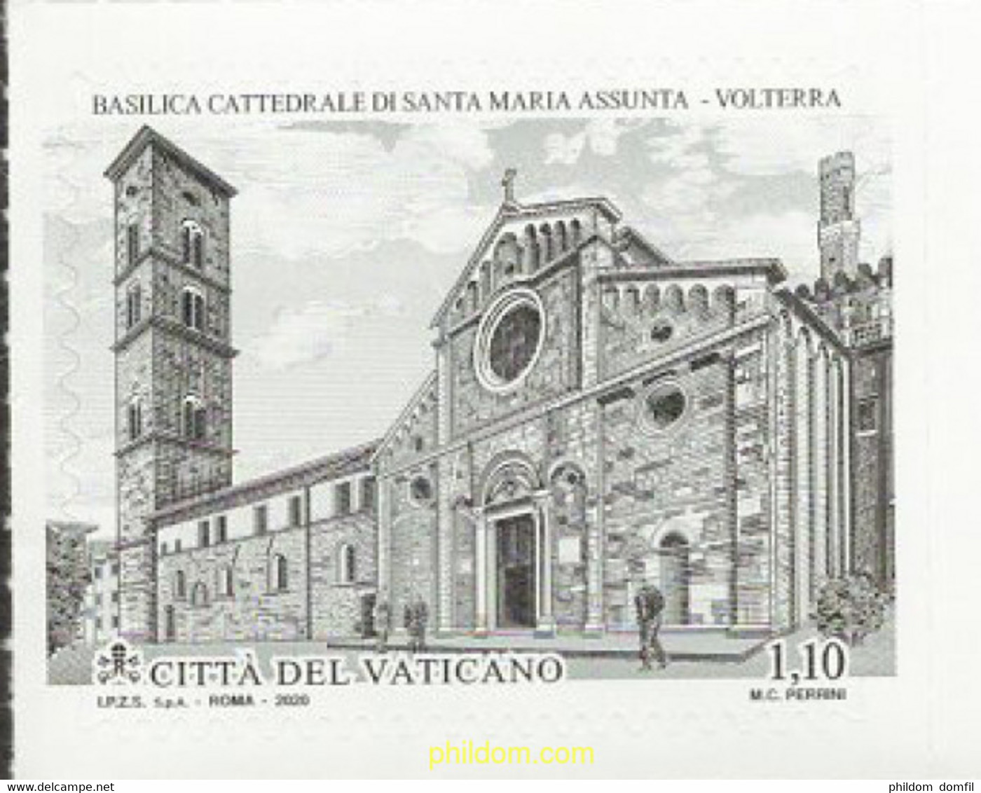 639539 MNH VATICANO 2020 900 ANIVERSARIO DE LA BASILICA CATEDRAL DE SANTA MARIA ASSUNTA - VOLERRA - Gebraucht