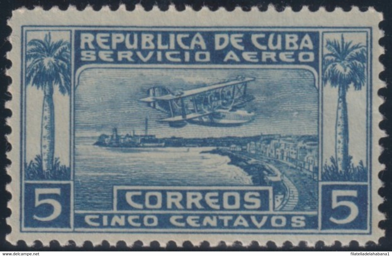 1928-179 CUBA REPUBLICA 1928 MLH MORANE AIRPLANE AVION & MORRO CASTLE LIGHTHOUSE. - Nuevos