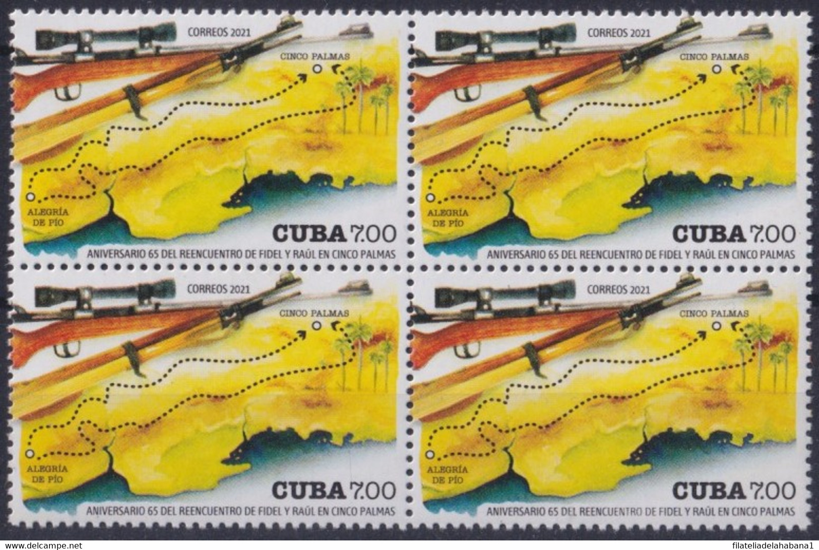 2020.51 CUBA 2020 MNH 65 ANIV ENCUENTRO DE CINCO PALMAS FIDEL CASTRO BLOCK 4. - Nuevos