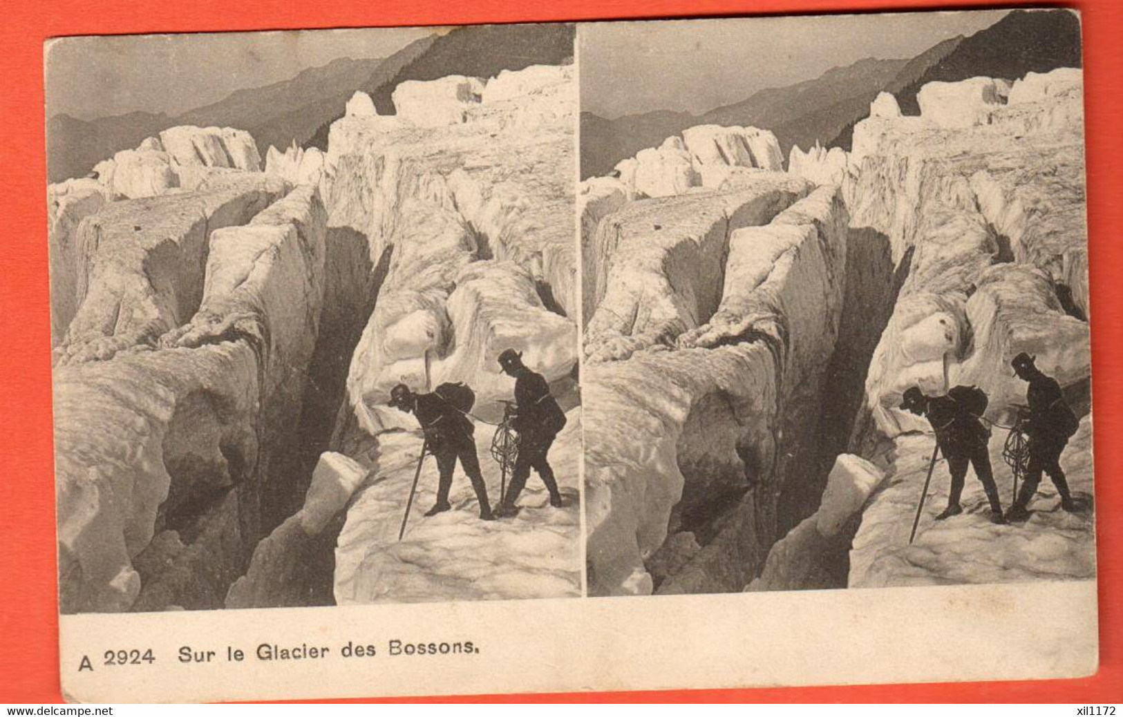 ZUF-39  Sur Le Glacier Des Bossons Aau-dessus De Chamonix.  Alpinistes.  Non Circulé, Dos Blanc - Stereoscope Cards