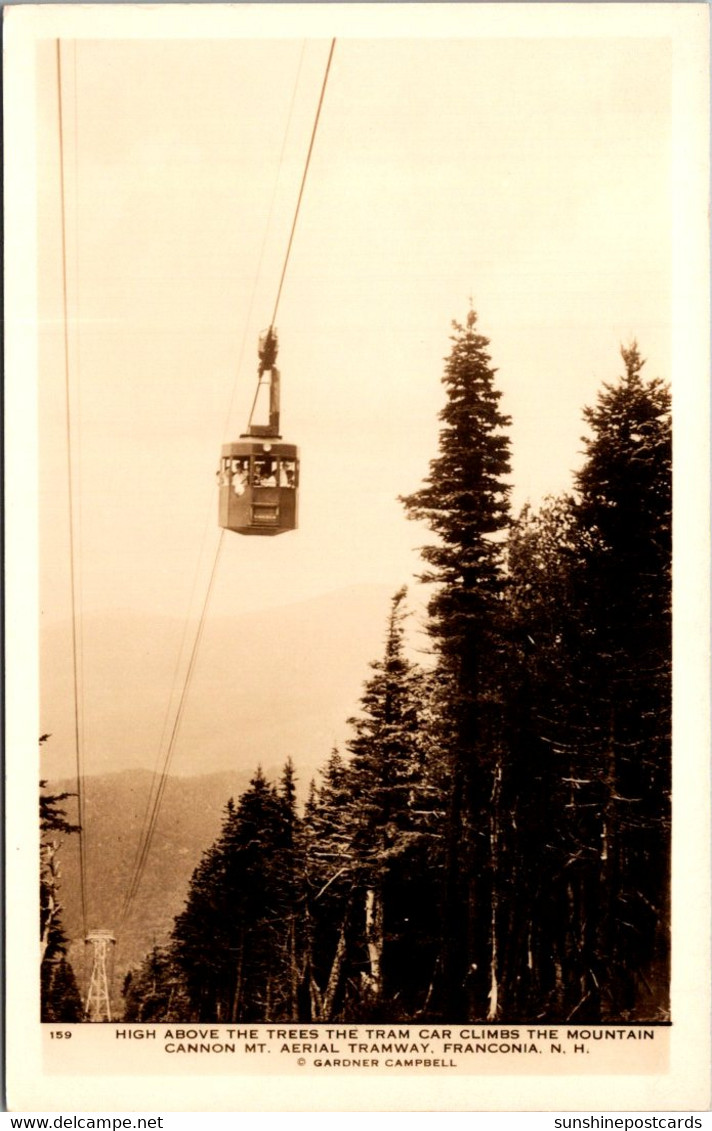 New Hampshire Franconia Cannon Mountain Aerial Tramway Real Photo - White Mountains