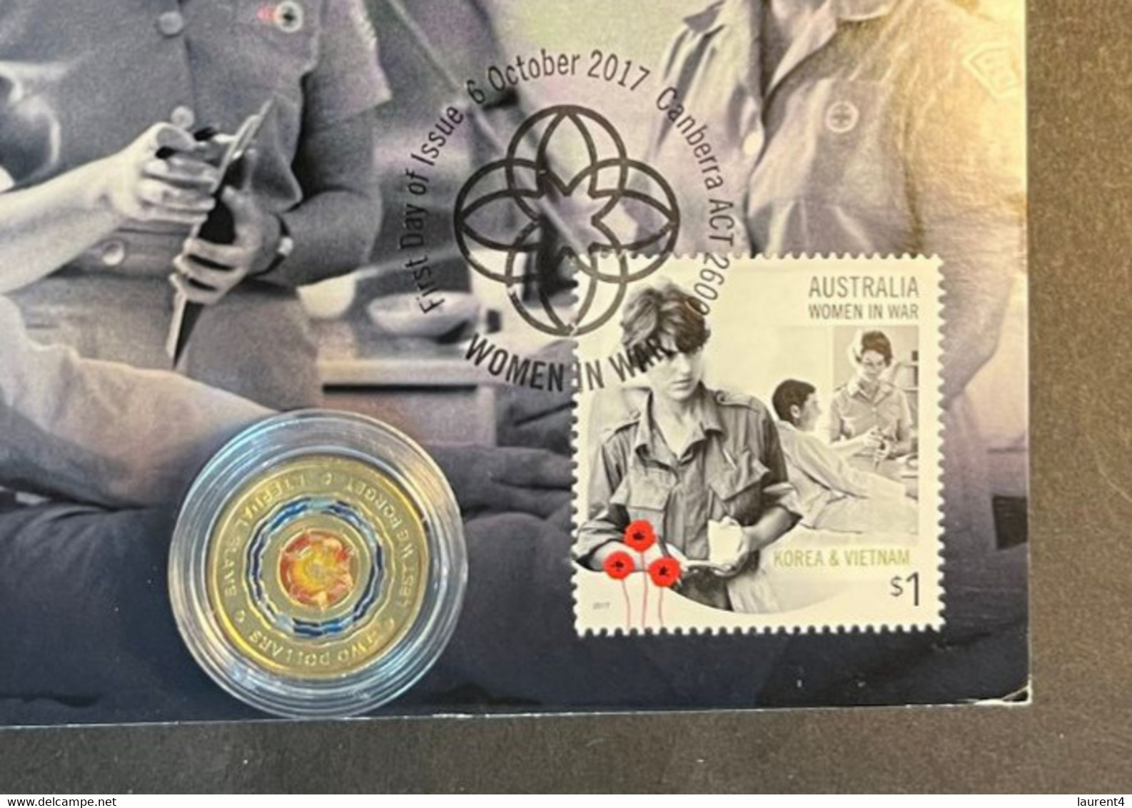 (3 N 29) WWII Women At War 2017 Maxicard (nursing) With Remenbrance Day 2018 - $ 2.00 Coin - 2 Dollars