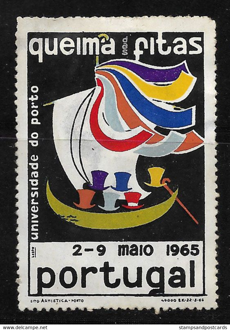 Portugal Vignette Queima Das Fitas 1965 Porto Oporto Cinderella - Local Post Stamps