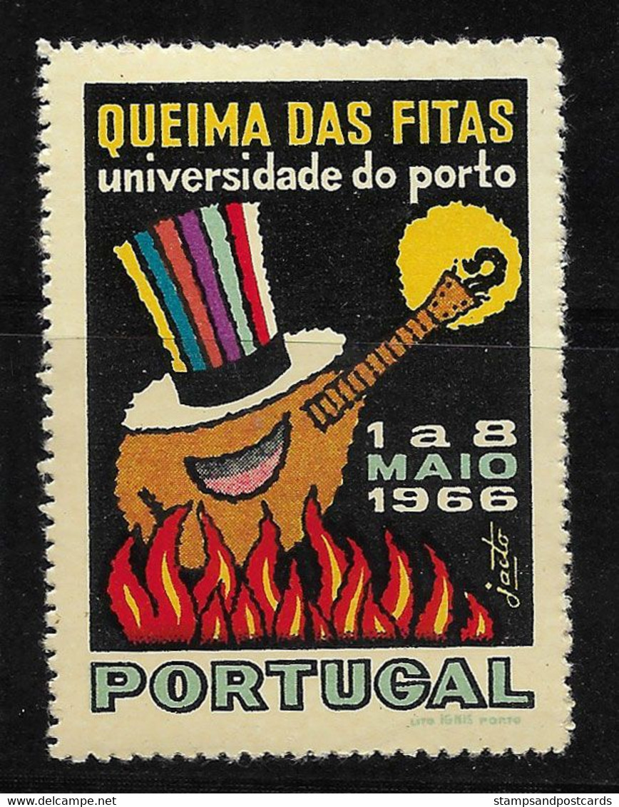 Portugal Vignette Queima Das Fitas 1966 Porto Oporto Cinderella - Local Post Stamps