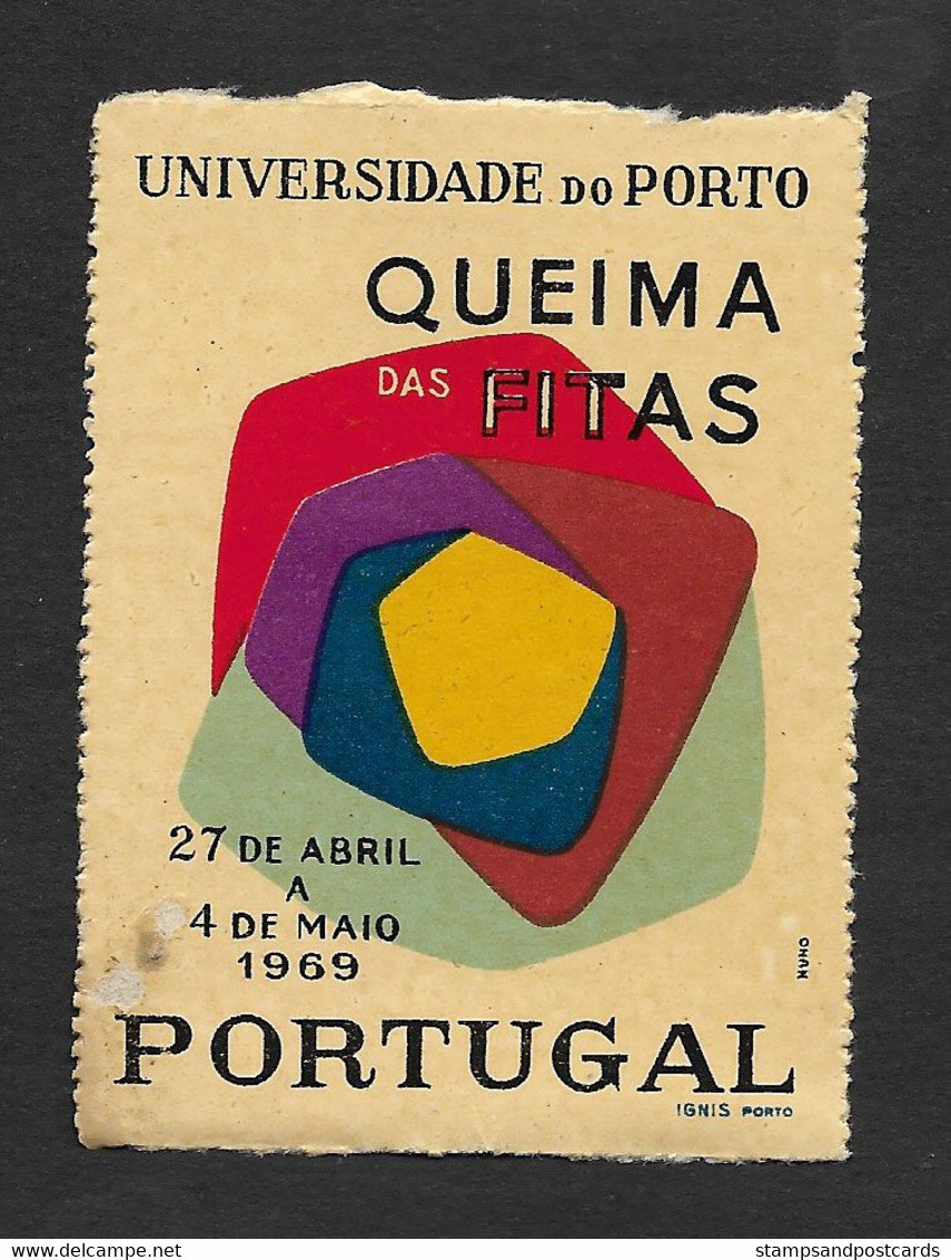 Portugal Vignette Queima Das Fitas 1969 Porto Oporto Cinderella - Local Post Stamps