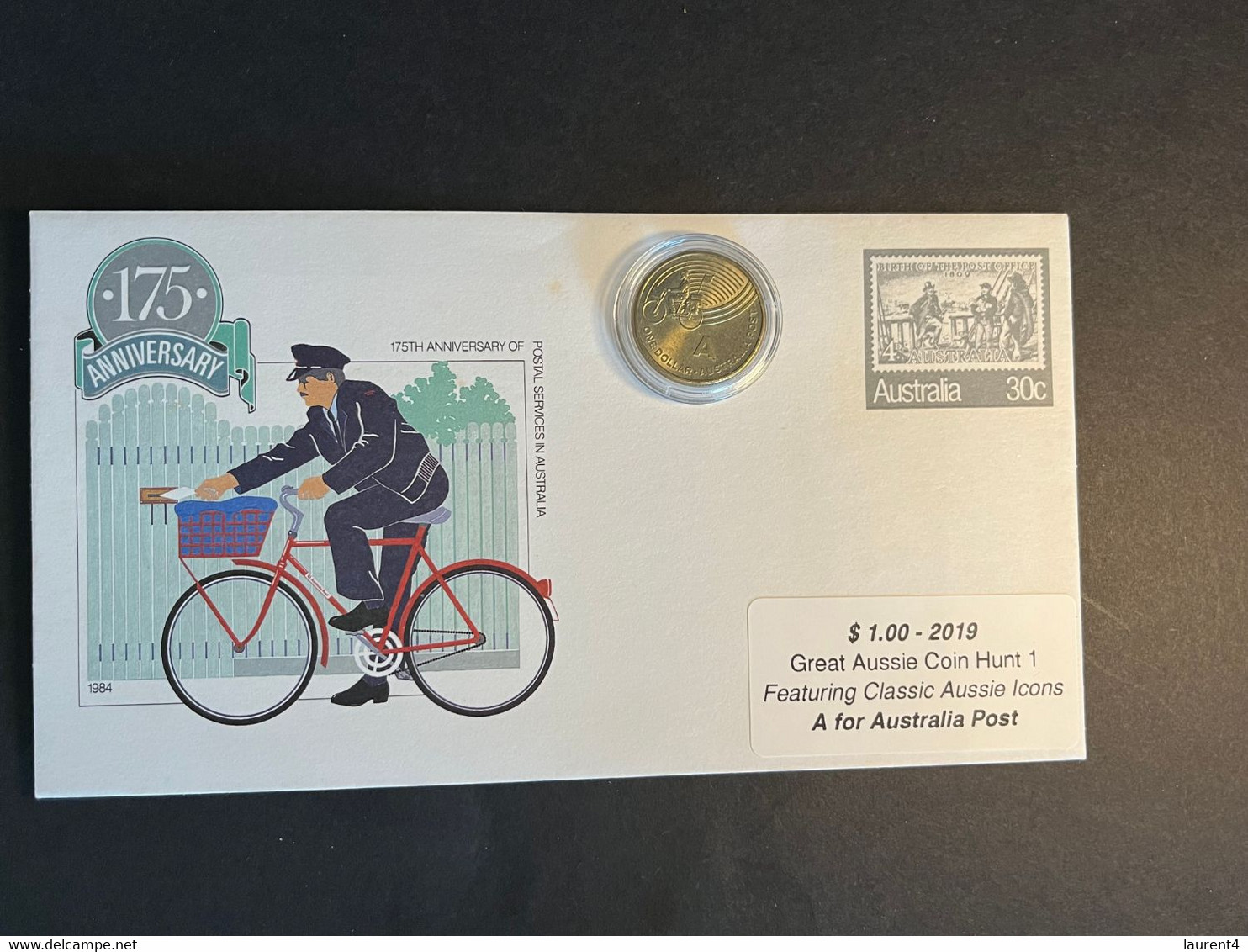 (3 N 29) 175th Anniversary Of Post Office FDC +  A Is For Postman $ 1.00 Coin (2019) - Dollar