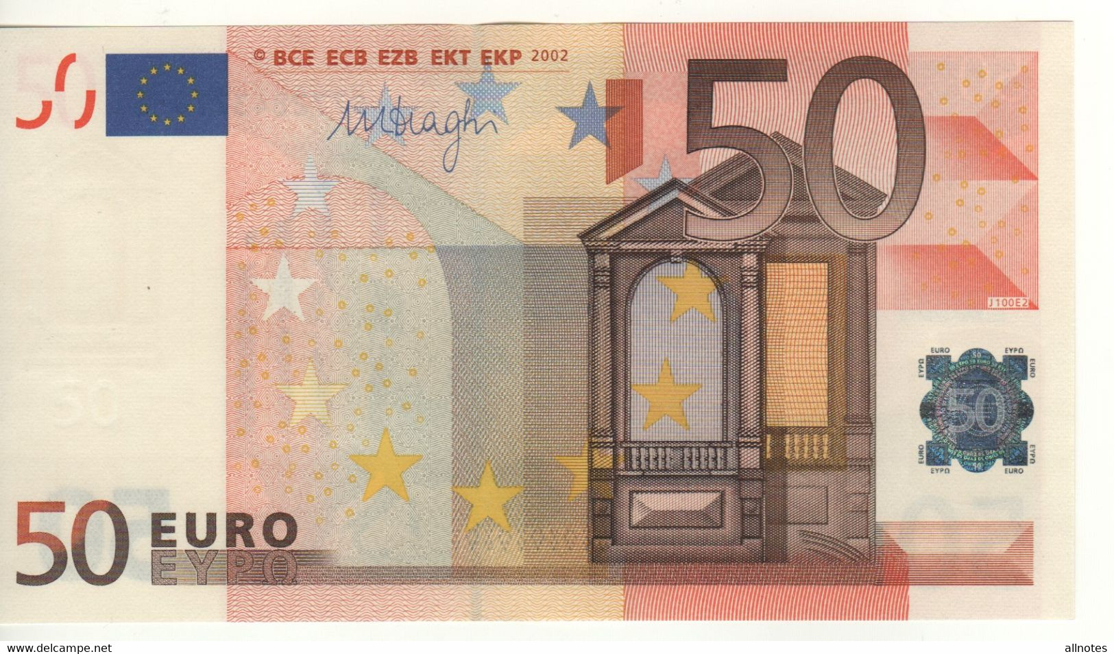 50 EURO  "S"  ITALIA    Firma  Draghi       J 100 E2   /  FDS - UNC - 50 Euro