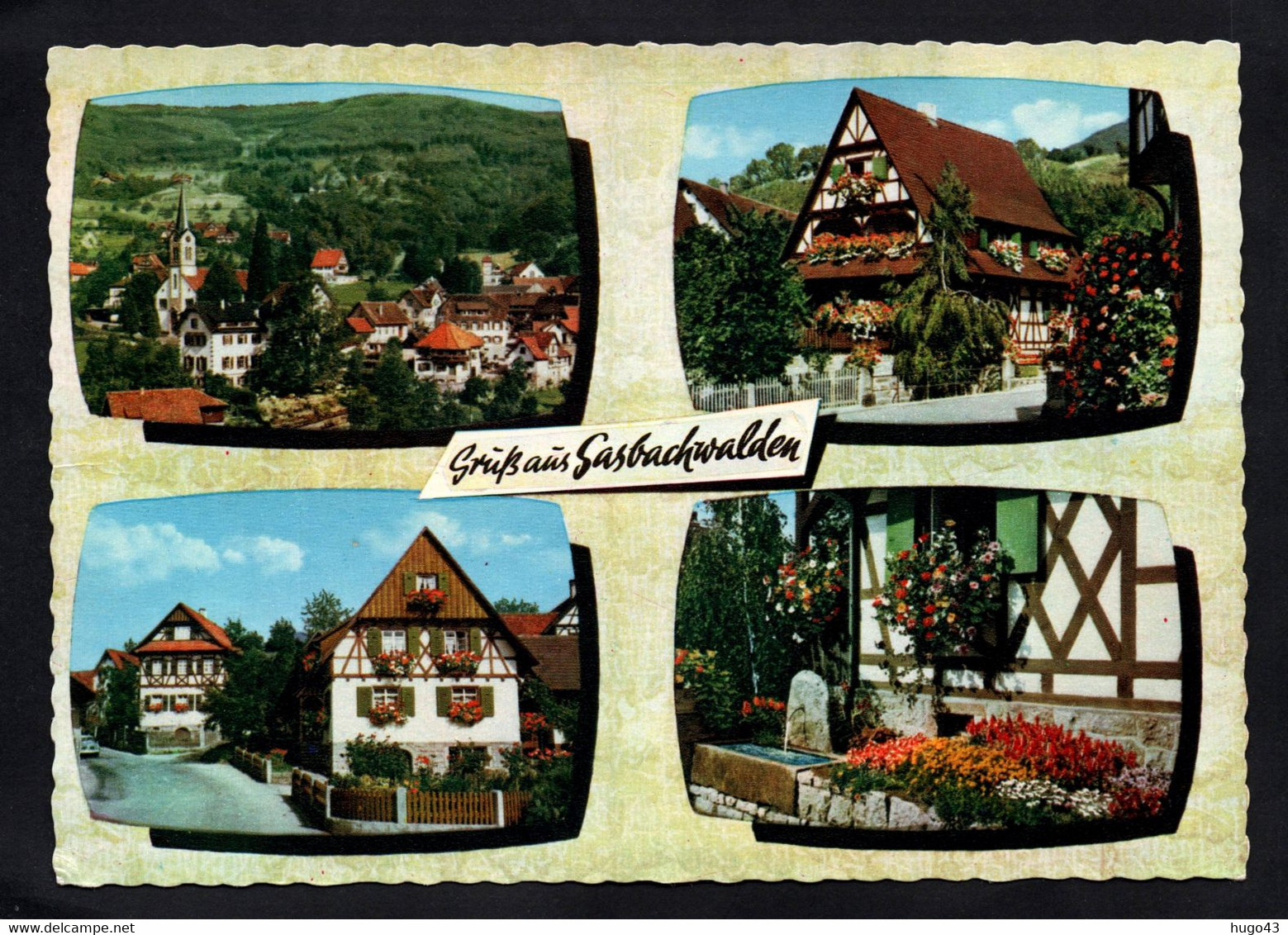 (RECTO / VERSO) SASBACHWALDEN BADISCHER SCHWARZWALD - BLUMEN UND WENORT - MULTIVUES - CPSM GF - Sasbach