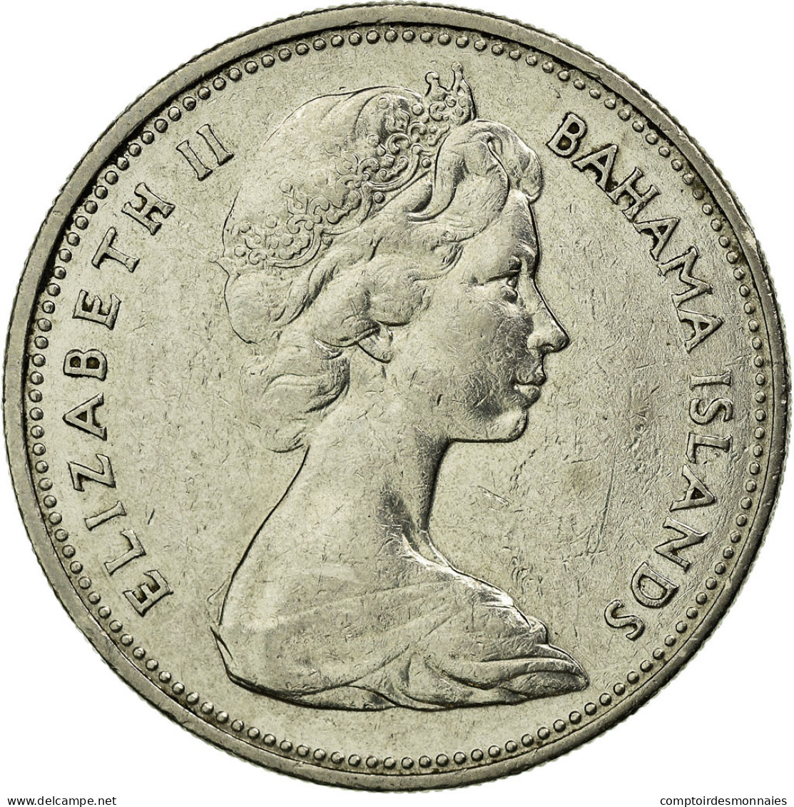 Monnaie, Bahamas, Elizabeth II, 25 Cents, 1969, Franklin Mint, TTB, Nickel, KM:6 - Bahamas