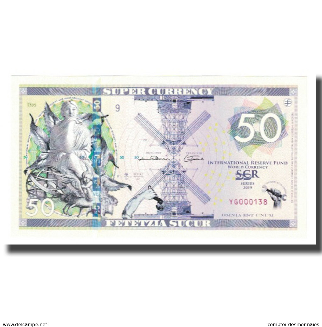 Billet, États-Unis, Billet Touristique, 2019, 50 SUCUR INTERNATIONAL RESERVE - A Identifier