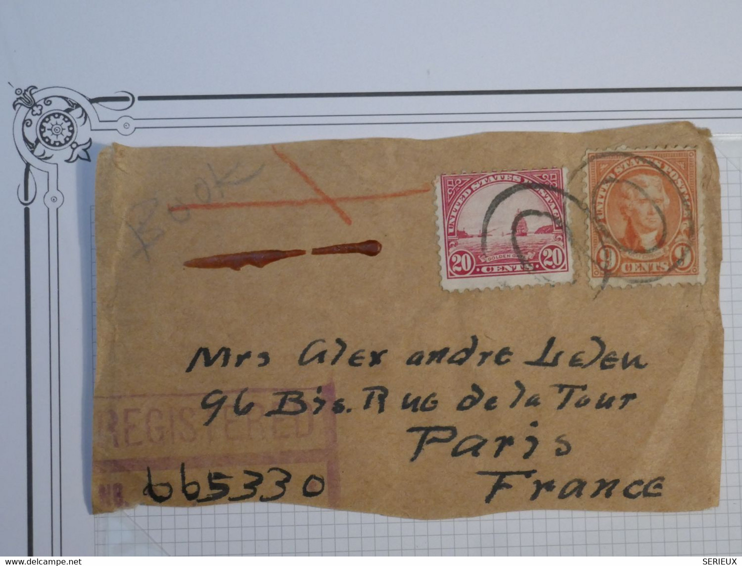 BL8 ETATS UNIS  SUR FRAGMENT  LETTRE   1900 POUR PARIS FRANCE ++ AFFR.INTERESSANT ++ - Lettres & Documents