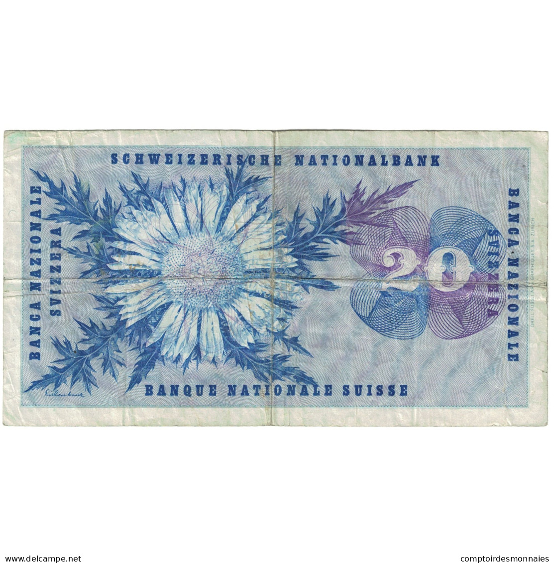 Billet, Suisse, 20 Franken, 1971, 1971-02-10, KM:46s, B - Suisse