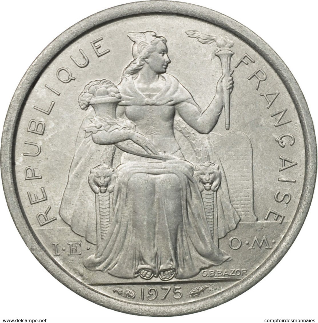 Monnaie, French Polynesia, Franc, 1975, Paris, TTB+, Aluminium, KM:11 - Frans-Polynesië