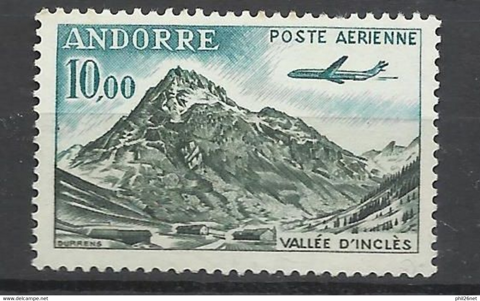 Andorre  Poste Aérienne N° 8  Neuf * *    B/TB   Voir Scans    Soldé ! ! ! - Posta Aerea