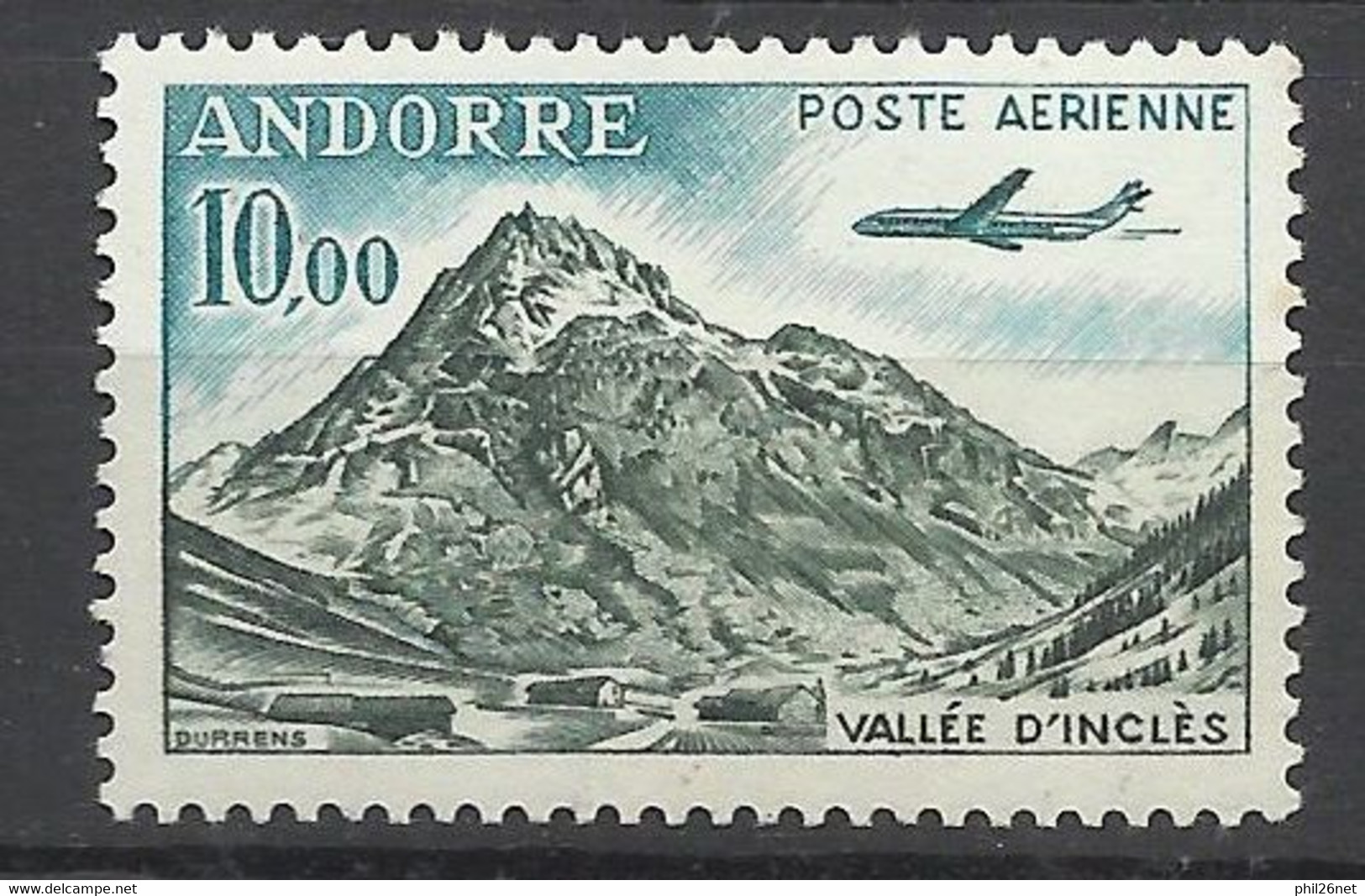 Andorre  Poste Aérienne N° 8  Neuf * *    B/TB   Voir Scans    Soldé ! ! ! - Luchtpost