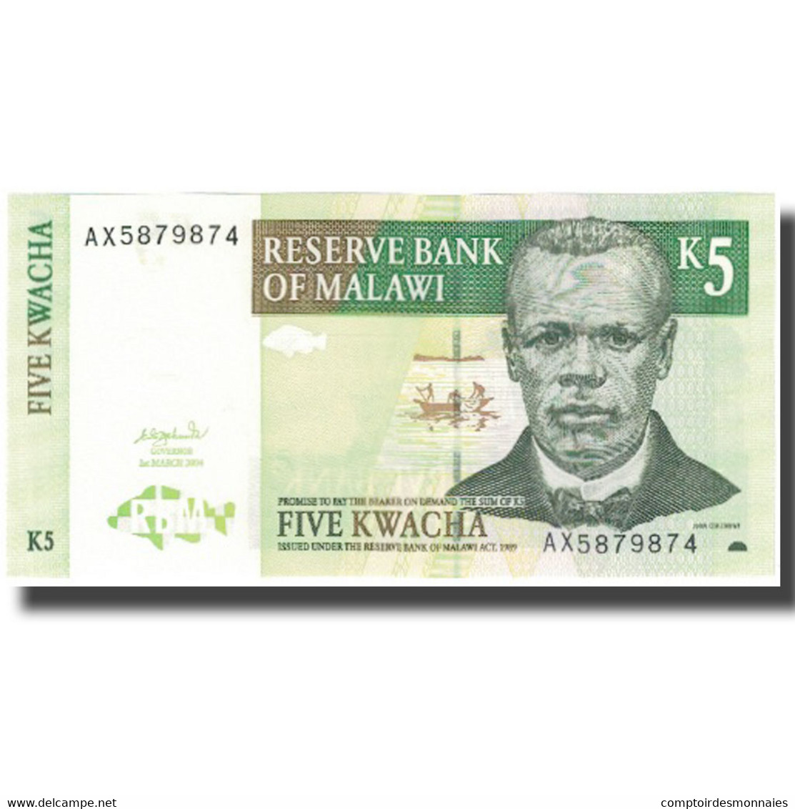 Billet, Malawi, 5 Kwacha, 2004, 2004-03-01, KM:36b, NEUF - Malawi